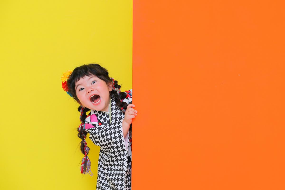 七五三　記念写真　3才女の子　キッズフォトハウス　HAPISTA