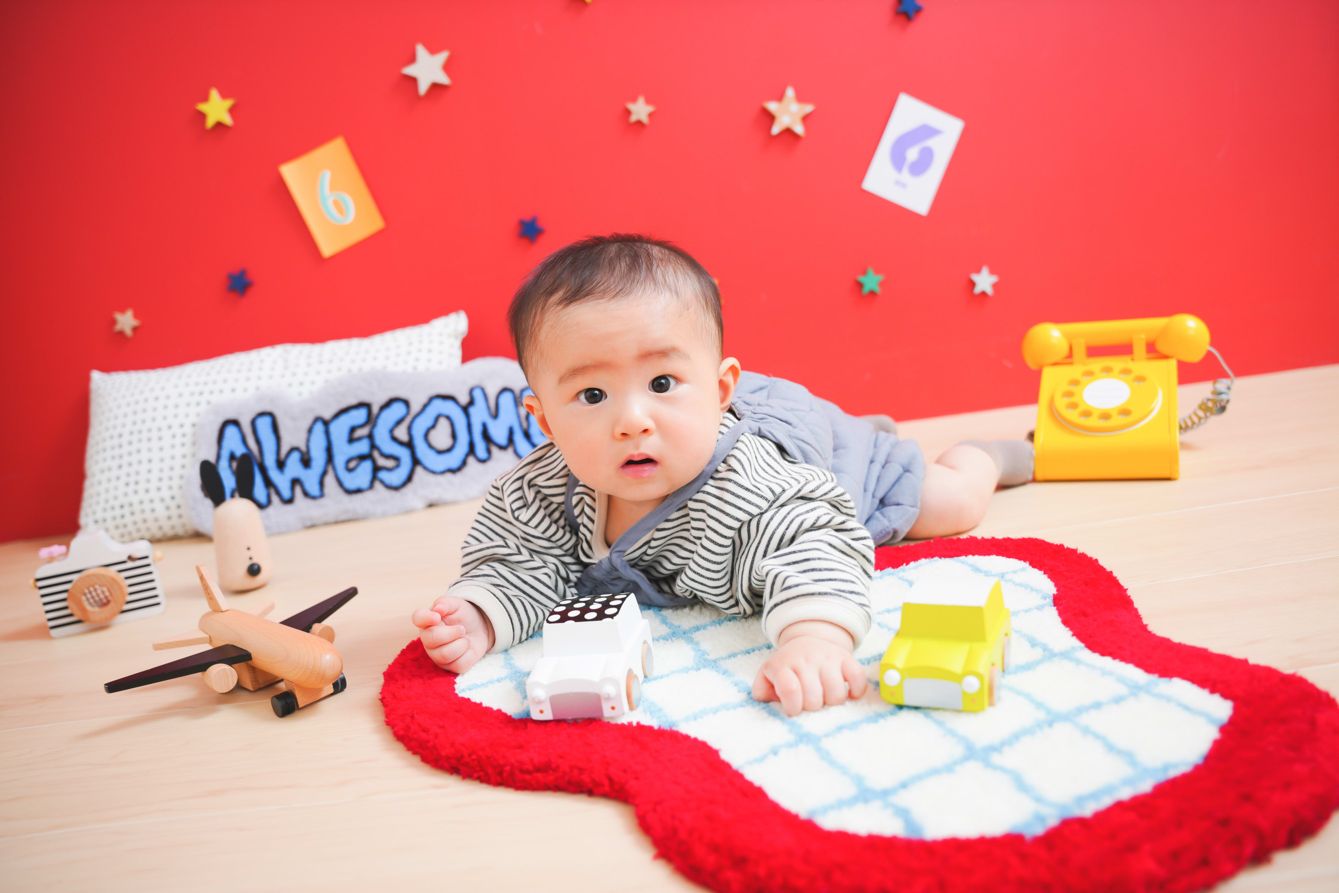 家族写真 可愛い 赤ちゃん バースデー ハーフバースデー