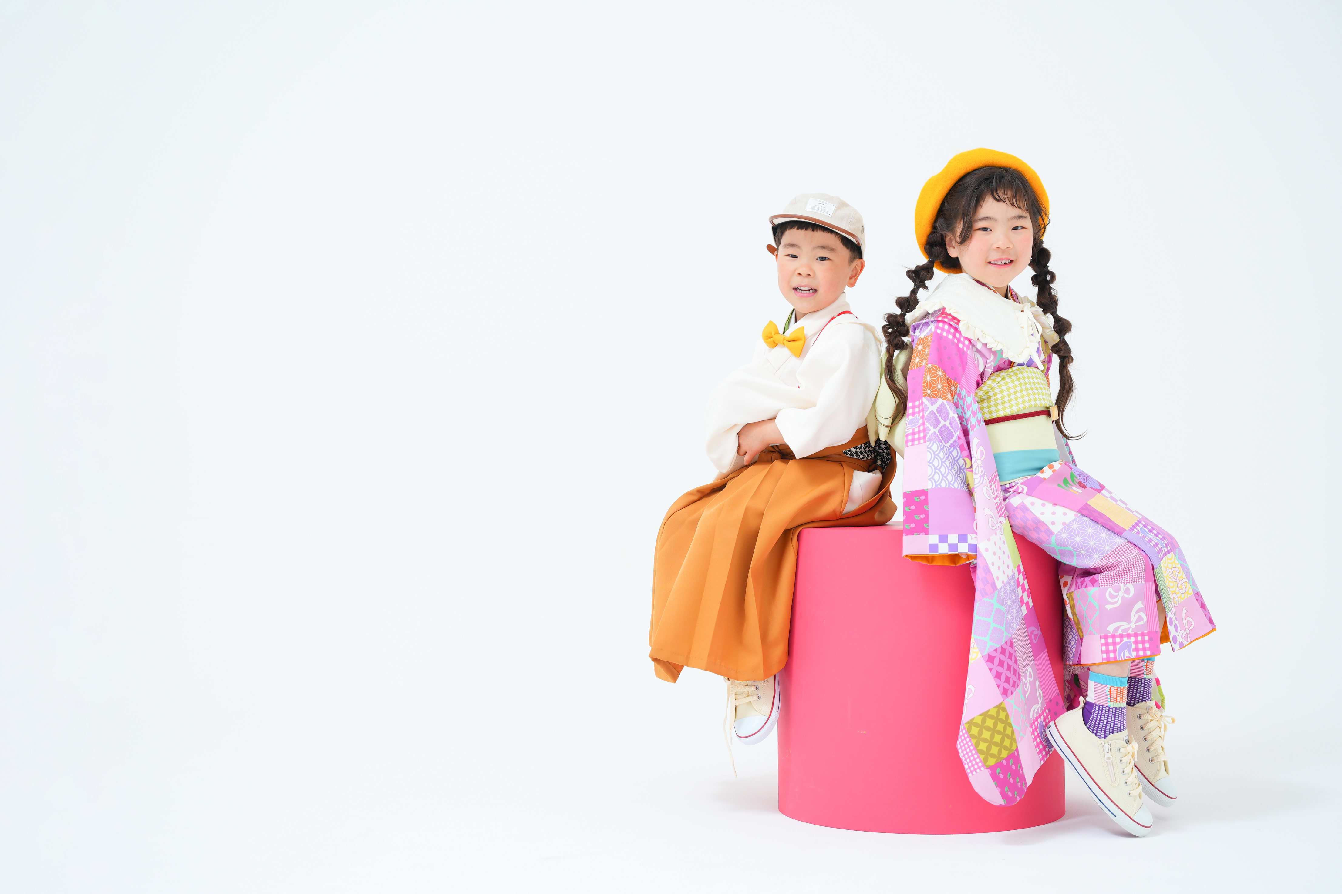 姉弟　5歳　7歳　七五三　家族写真