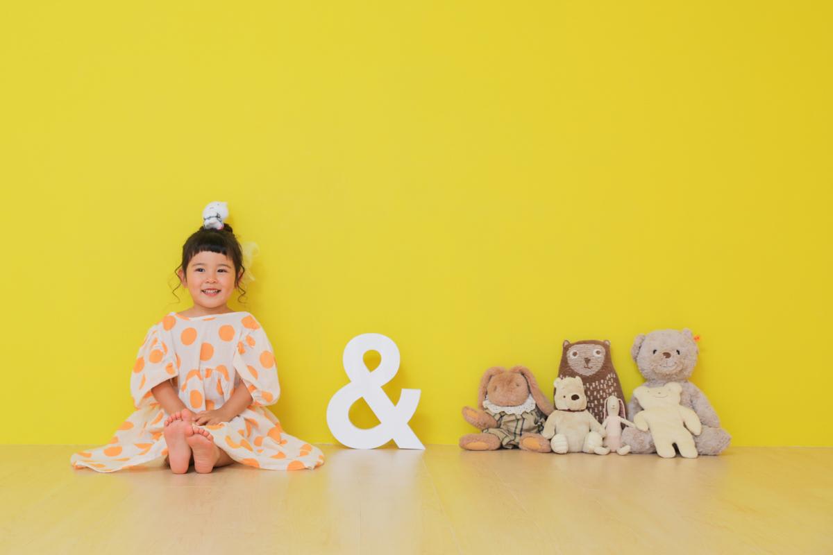 七五三　女の子　カラフル　ぬいぐるみ　キッズ写真 　ハピスタ