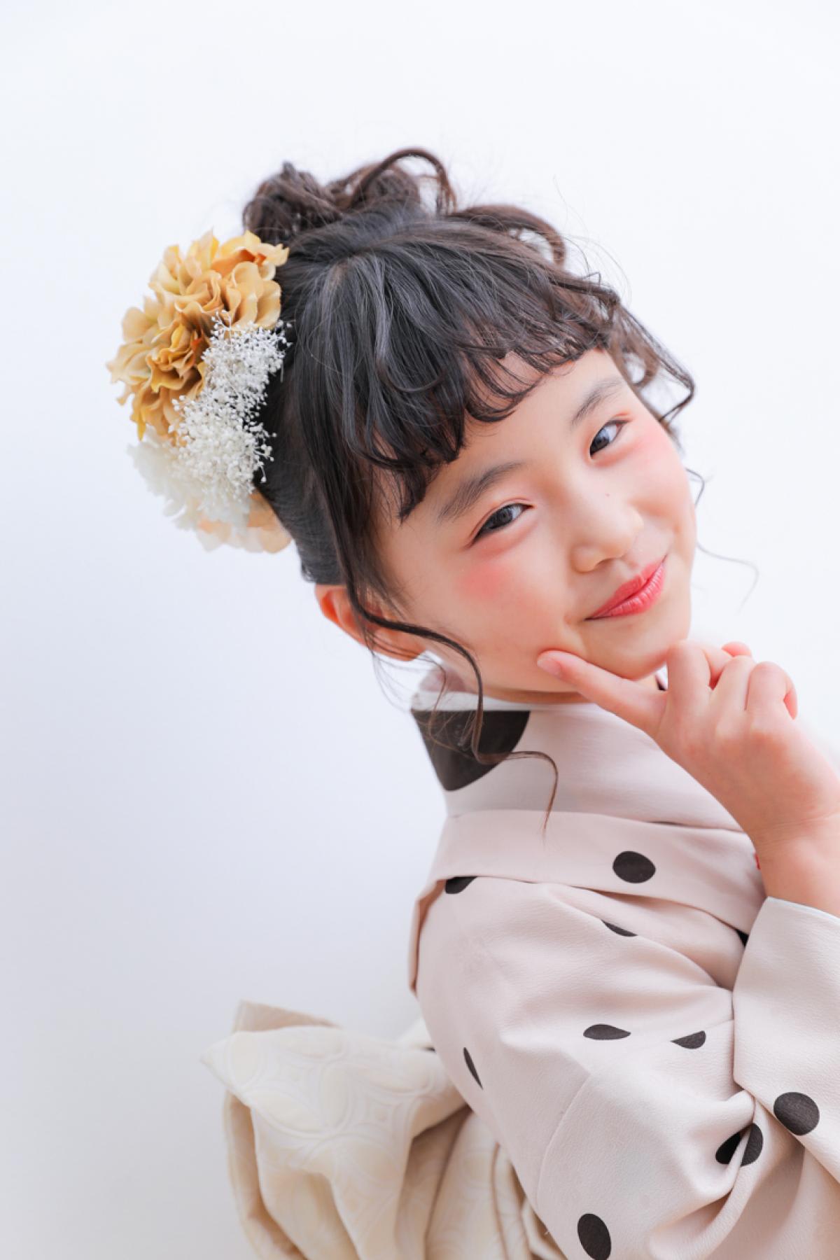 七五三　7歳女の子　着物　キッズフォトスタジオ　ハピスタ