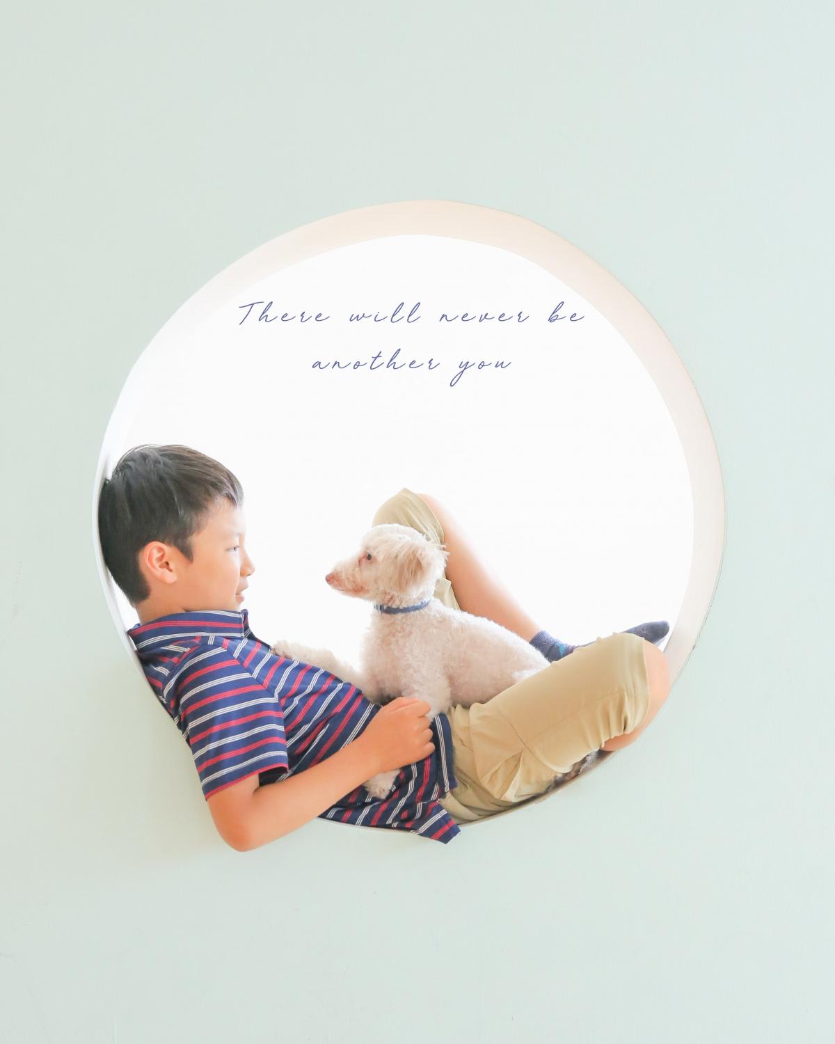 ファミリー　男の子　わんちゃん　フォトスタジオ　ハピスタ