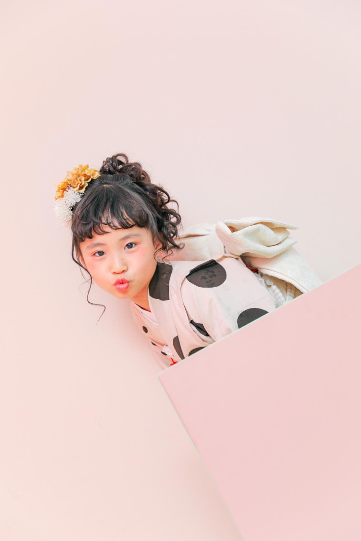 七五三　7歳女の子　着物　キッズフォトスタジオ　ハピスタ