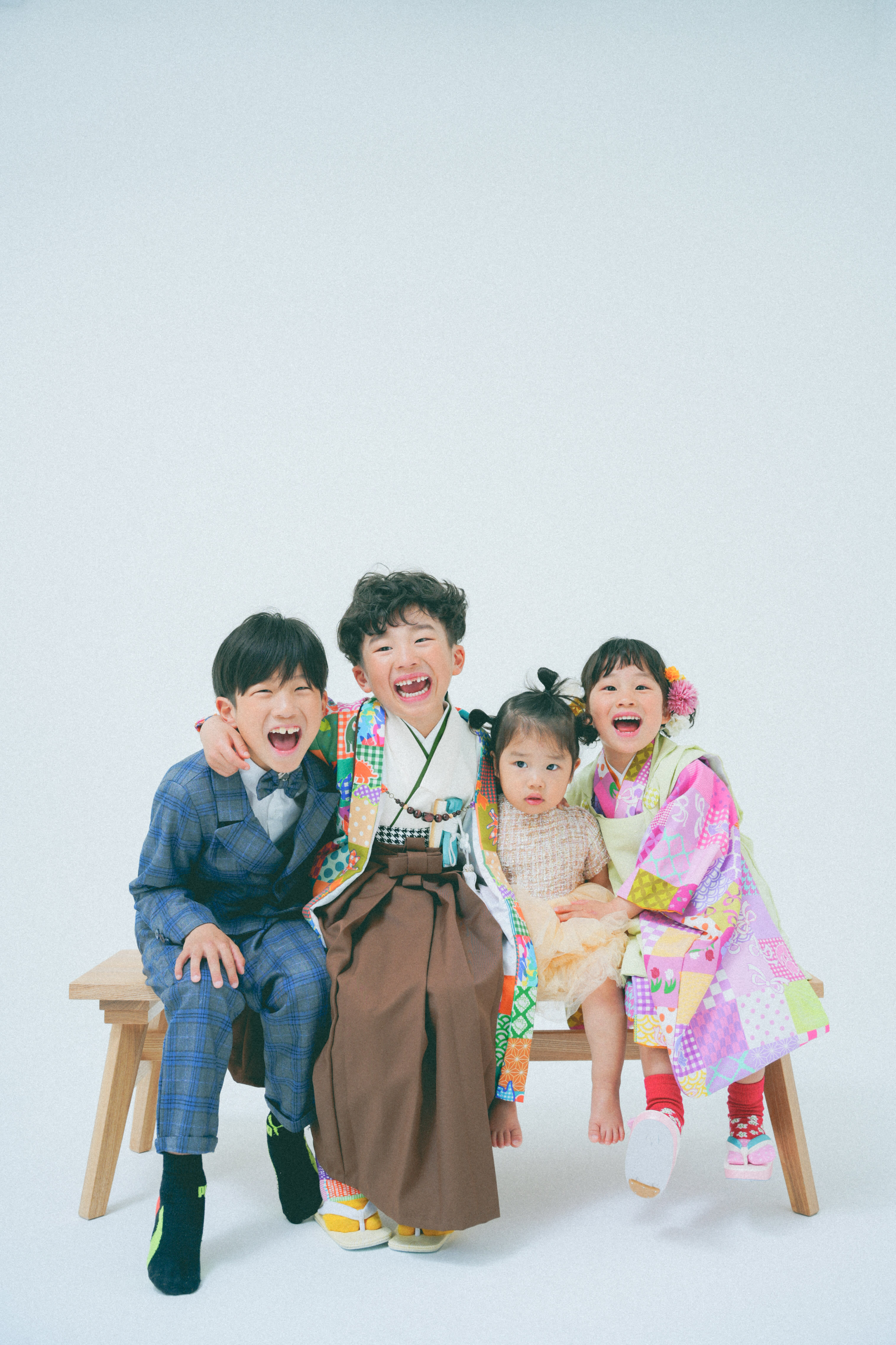 七五三　七五三撮影　753 753撮影　5歳男の子　男の子着物　3歳女の子　女の子着物　ハピスタオリジナル着物　キッズフォトスタジオ　フォトスタジオ　大阪フォトスタジオ　堺市フォトスタジオ　兄弟撮影　4兄弟