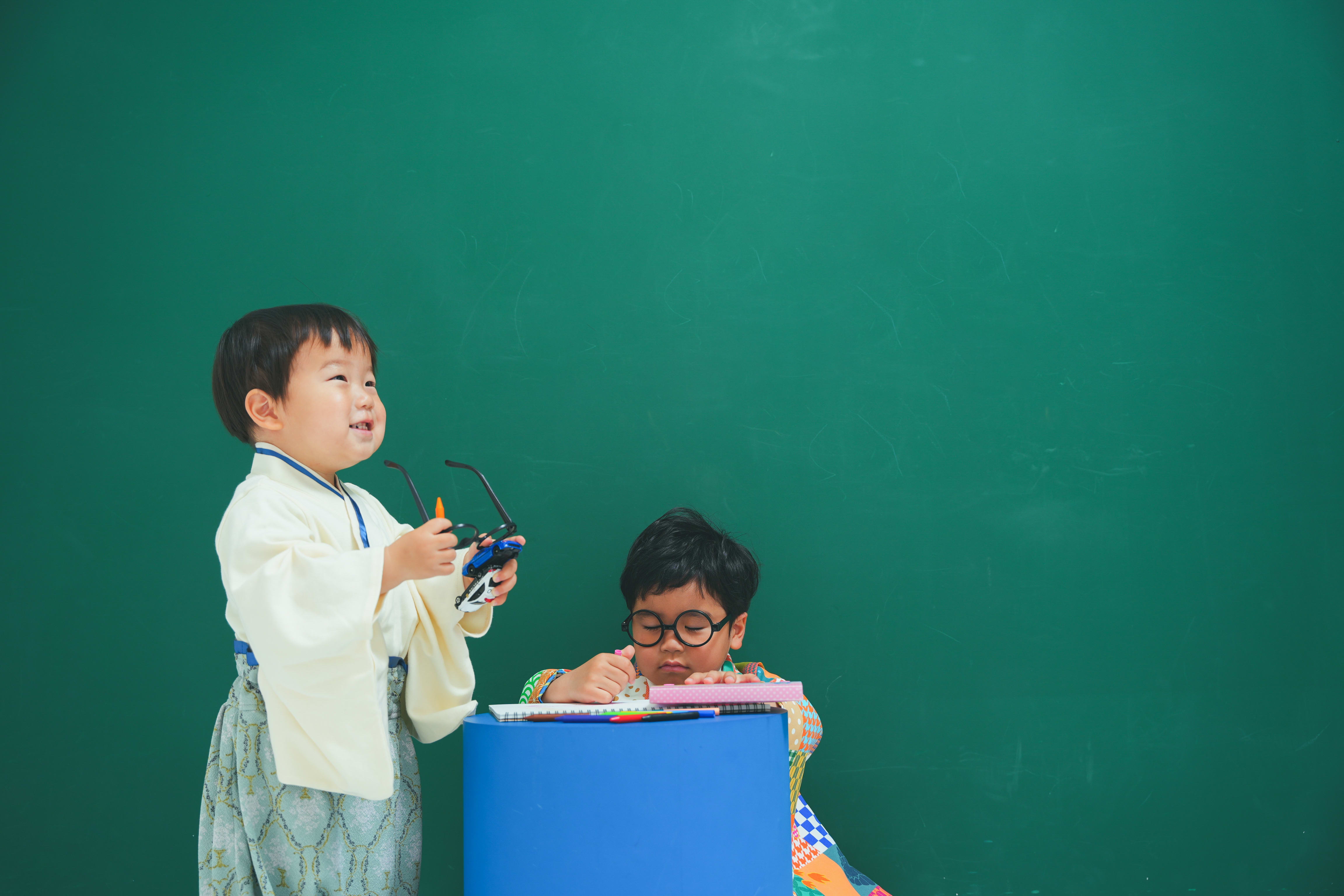 七五三　七五三撮影　753 753撮影　5歳男の子　3歳男の子　男の子着物　キッズフォトスタジオ　フォトスタジオ　大阪フォトスタジオ　堺市フォトスタジオ　兄弟　兄弟撮影　