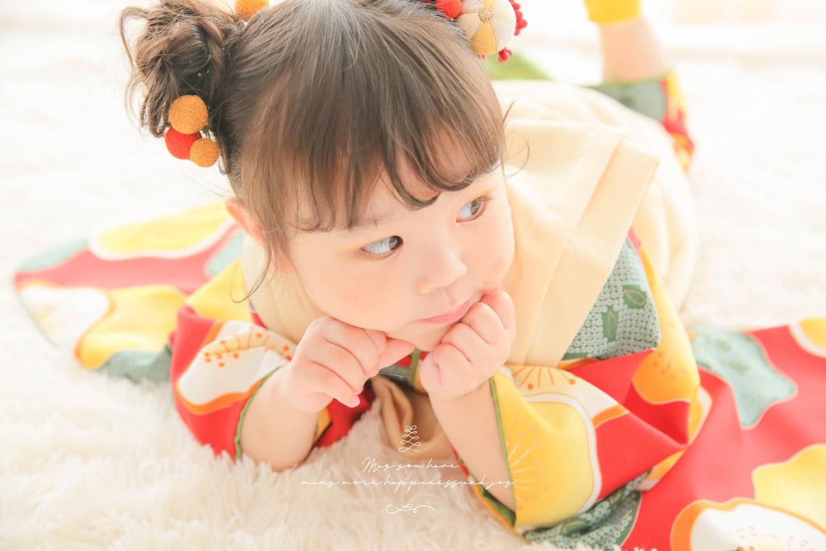 七五三　記念写真　女の子　カラフル　キッズフォトハウス　HAPISTA