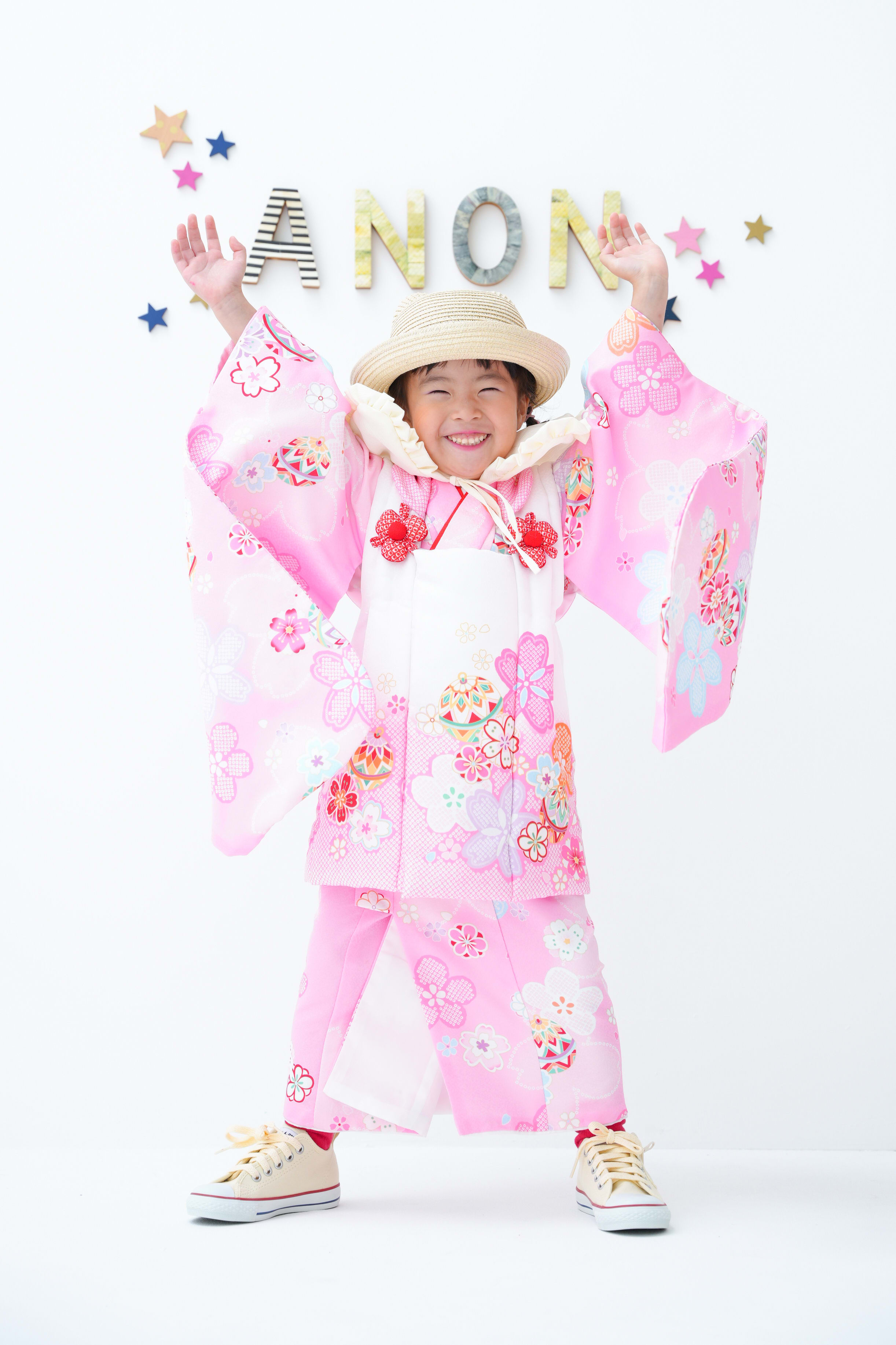 七五三　七五三撮影　753 753撮影　3歳女の子　女の子着物　　キッズフォトスタジオ　フォトスタジオ　大阪フォトスタジオ　堺市フォトスタジオ　家族　家族撮影　家族フォト　ファミリー