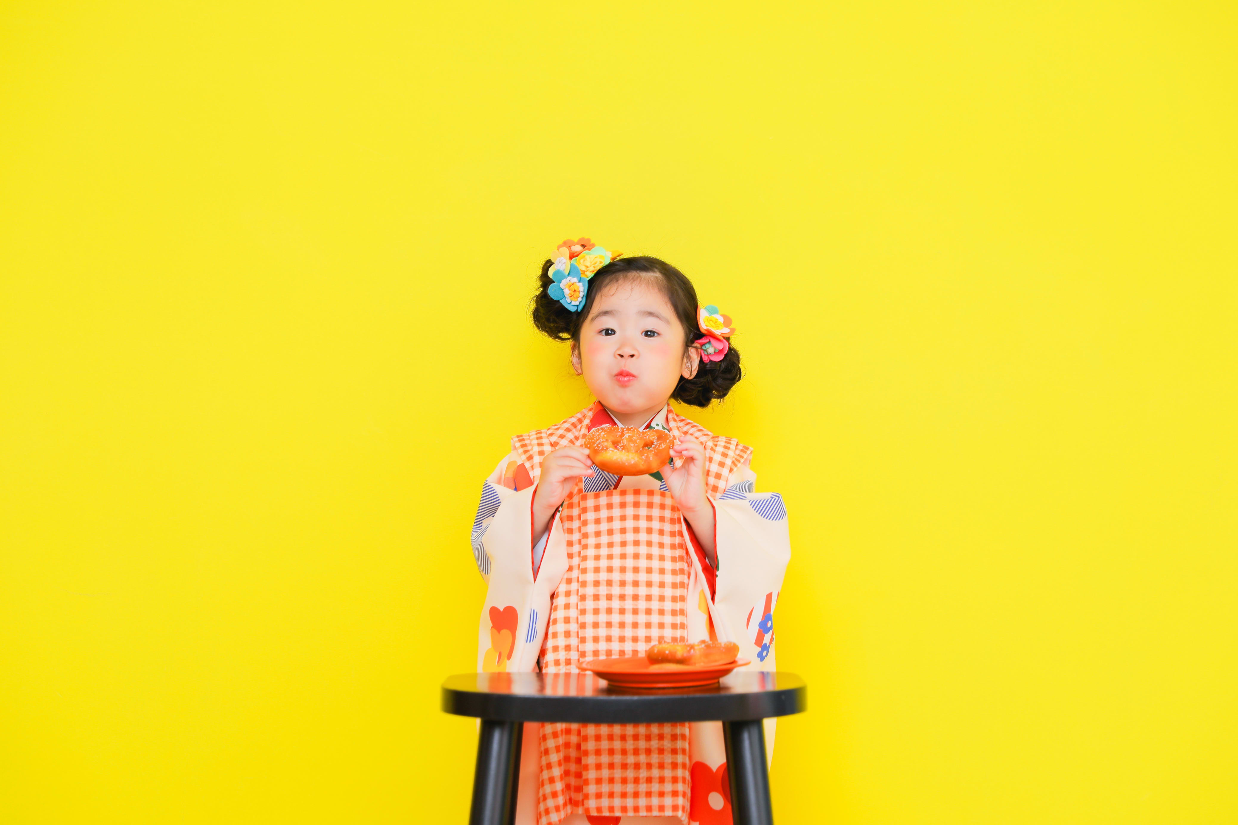 七五三前撮り　家族写真　３歳女の子