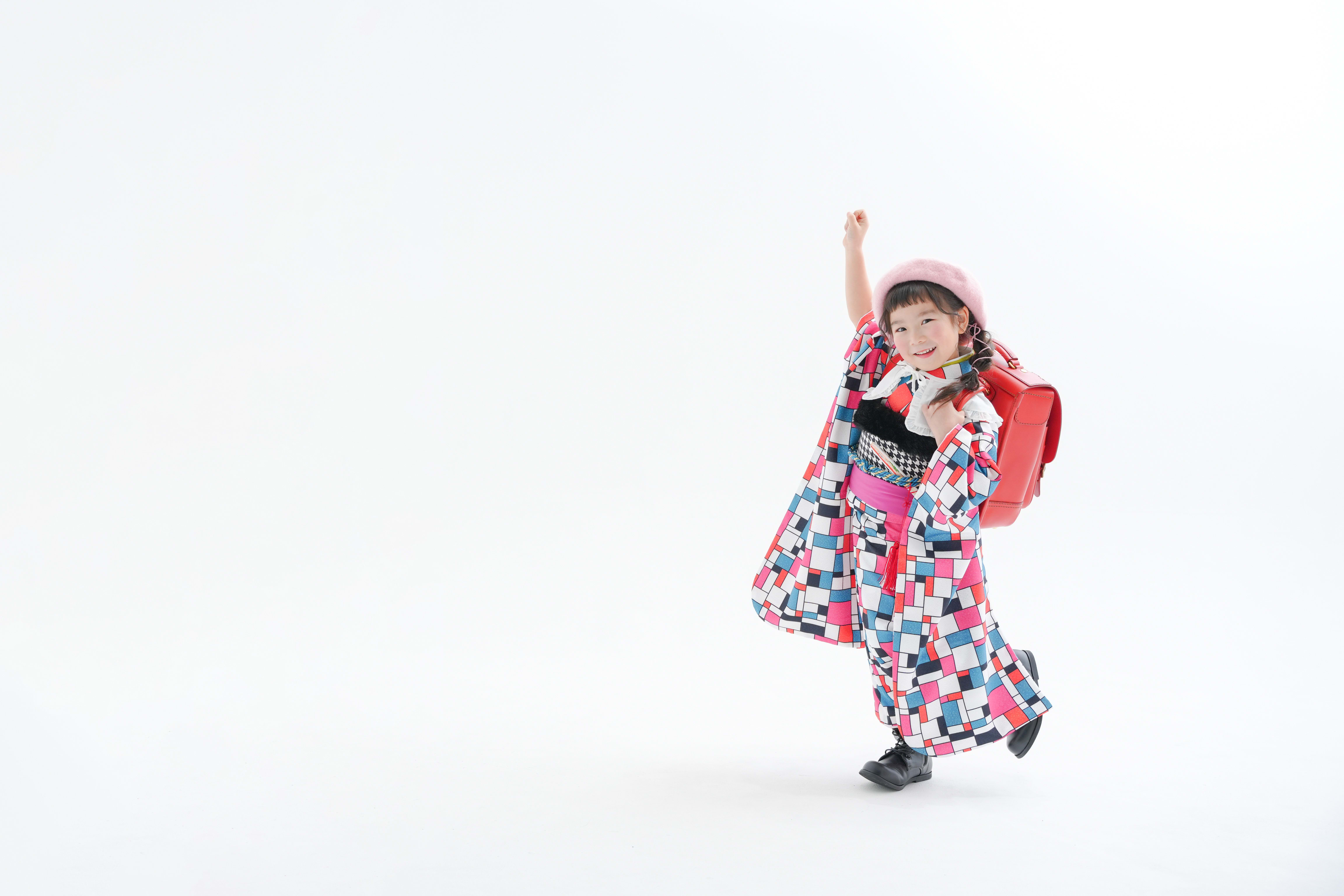 七五三　7歳　女の子　着物　ランドセル　入学