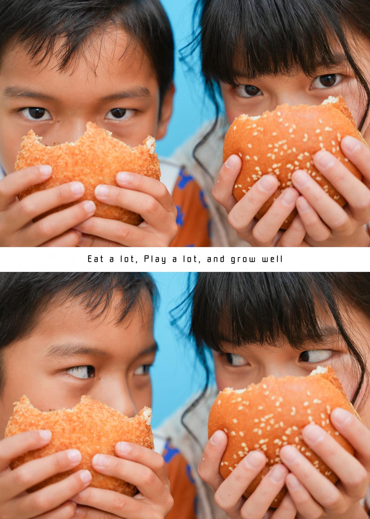 きょうだい撮影　写真　カラフル　ハンバーガー　フォトスタジオ　ハピスタ