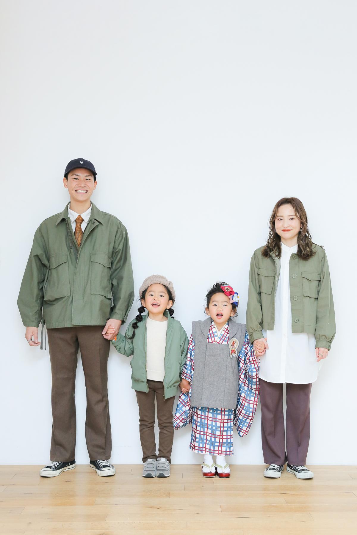 七五三　記念写真　女の子　姉妹　家族写真　キッズフォトハウス　HAPISTA