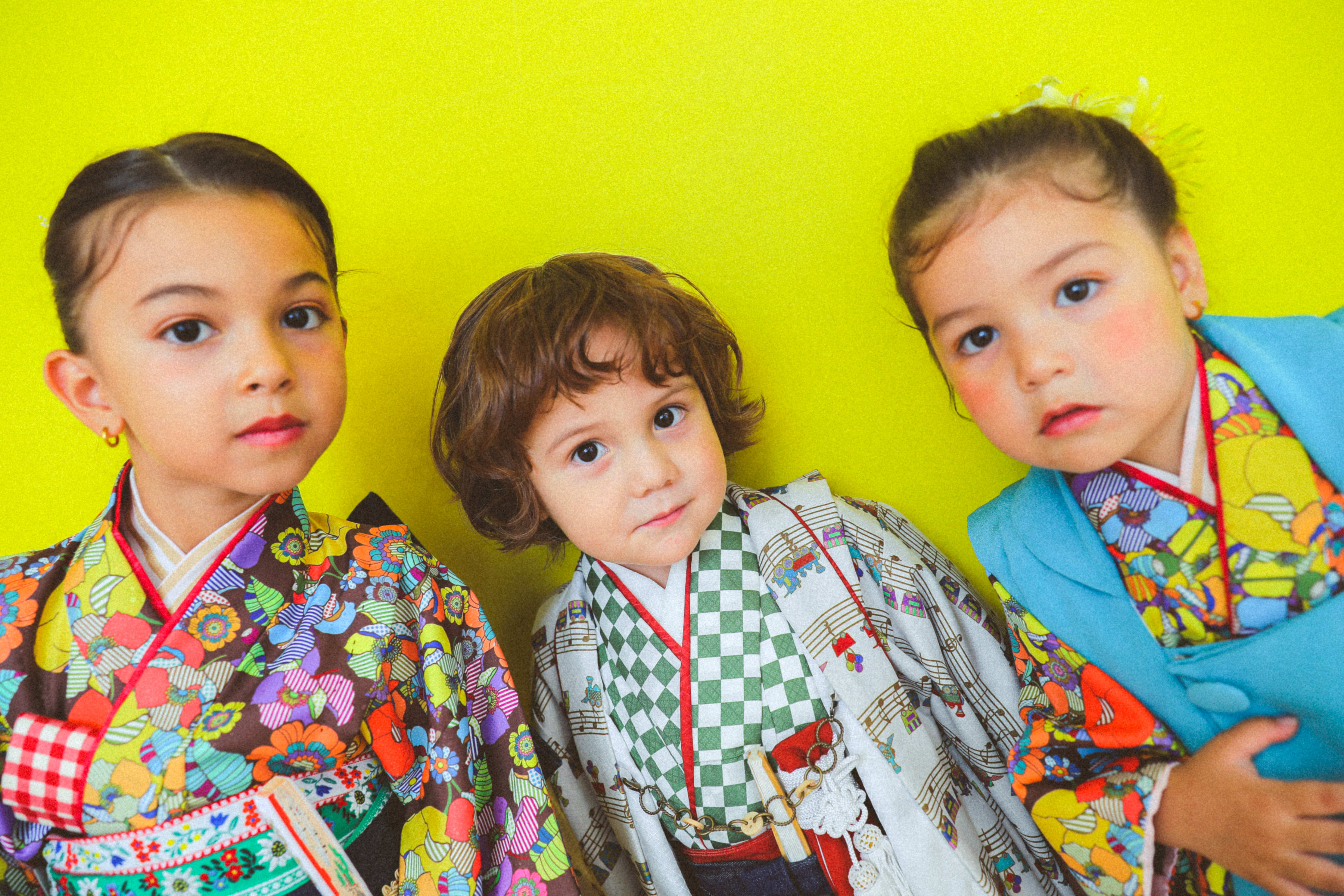 七五三前撮り　３兄弟　世田谷区　オリジナル着物　キッズヘアメイク