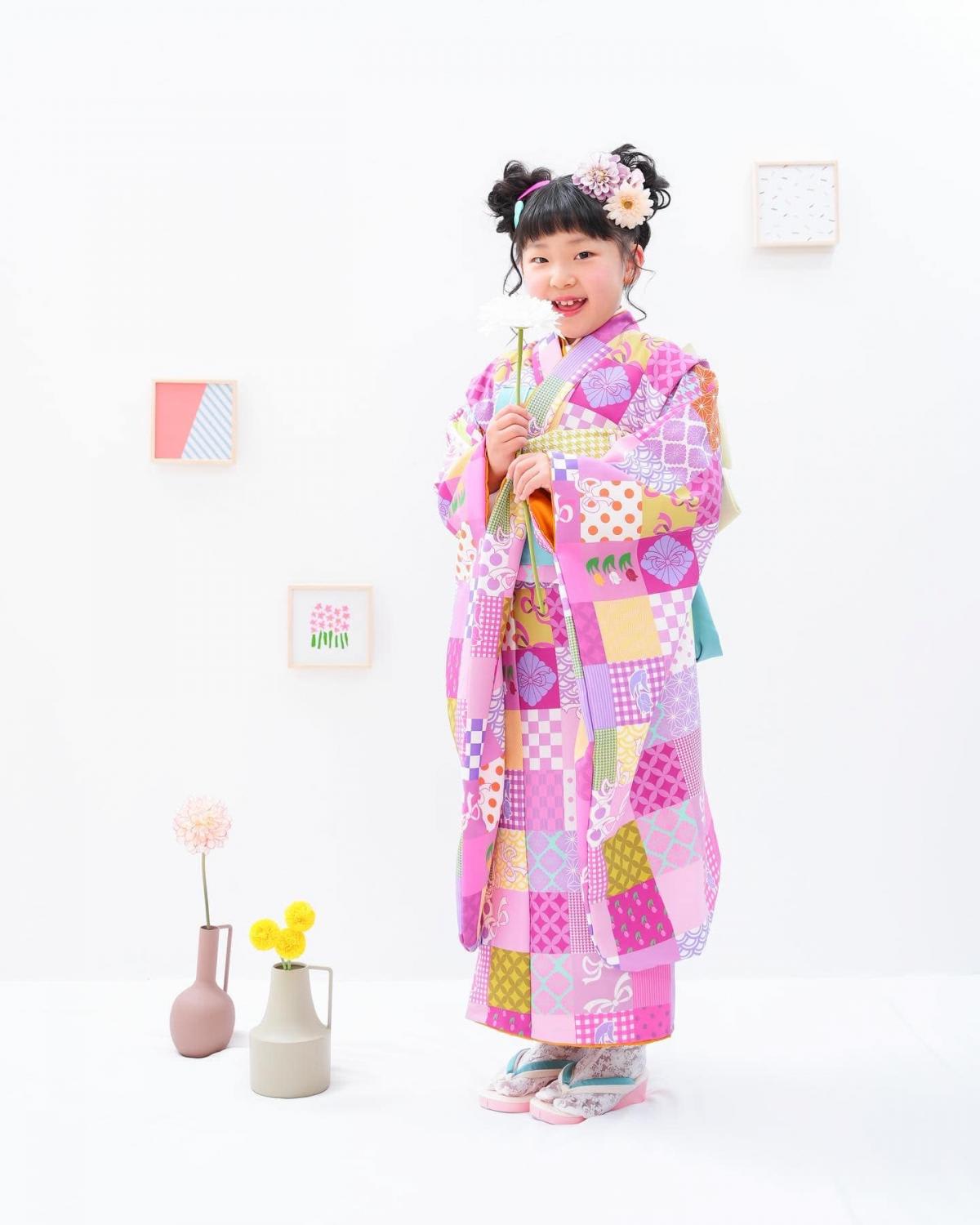 七五三　記念写真　7才女の子　キッズフォトハウス　HAPISTA