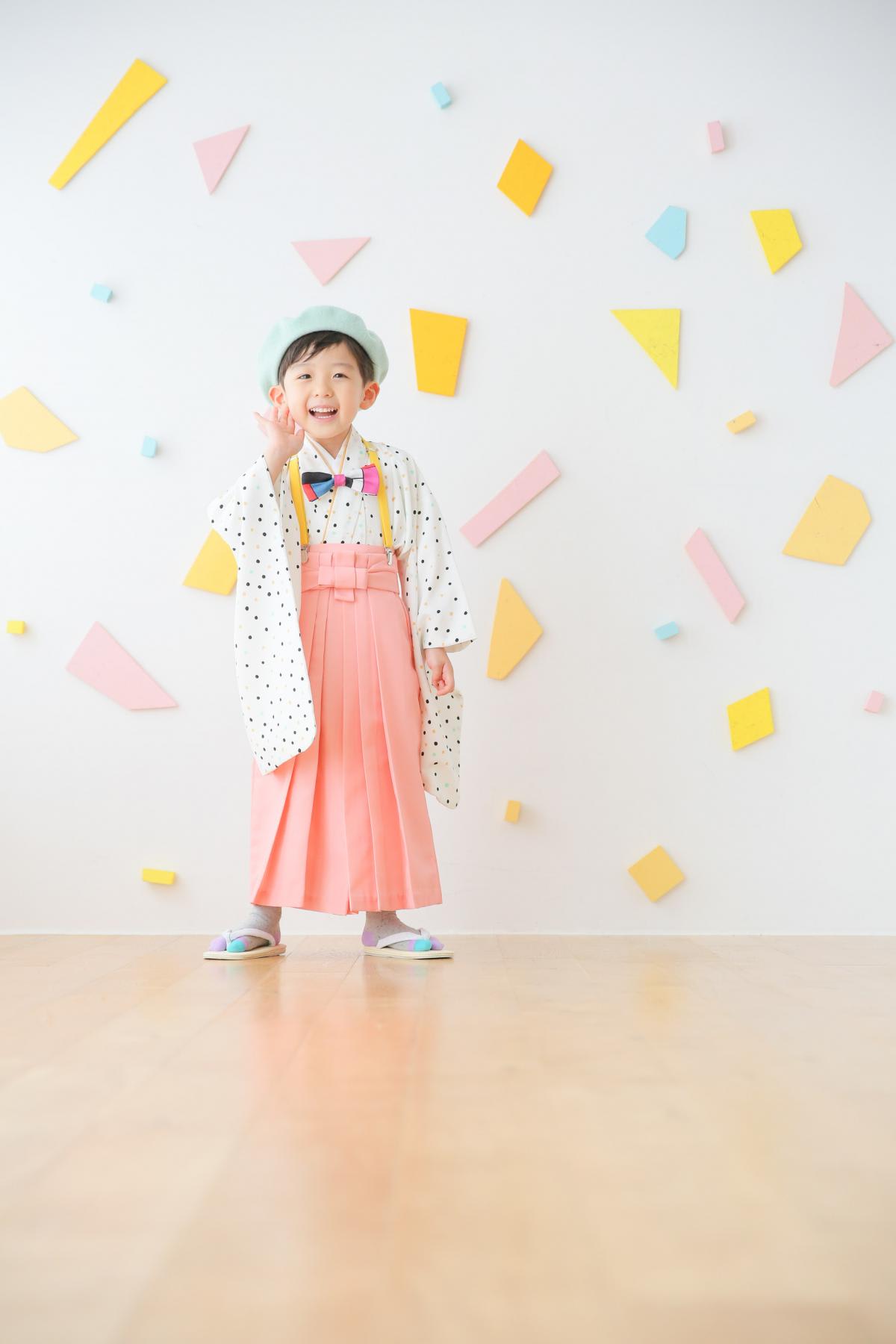 七五三　記念写真　男の子　カラフル　キッズフォトハウス　HAPISTA