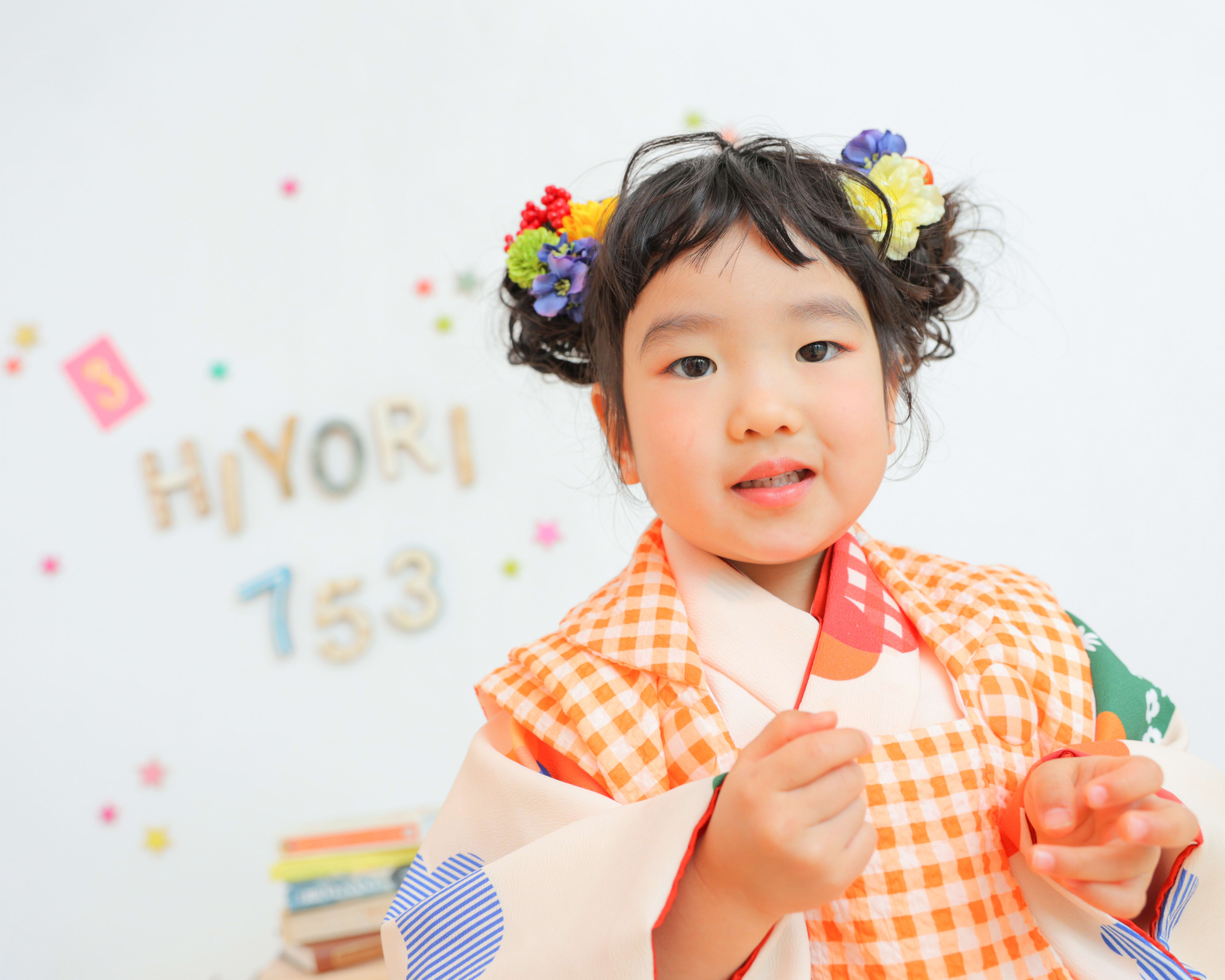 七五三　七五三撮影　753　753撮影　3歳女の子　キッズフォトスタジオ　大阪フォトスタジオ