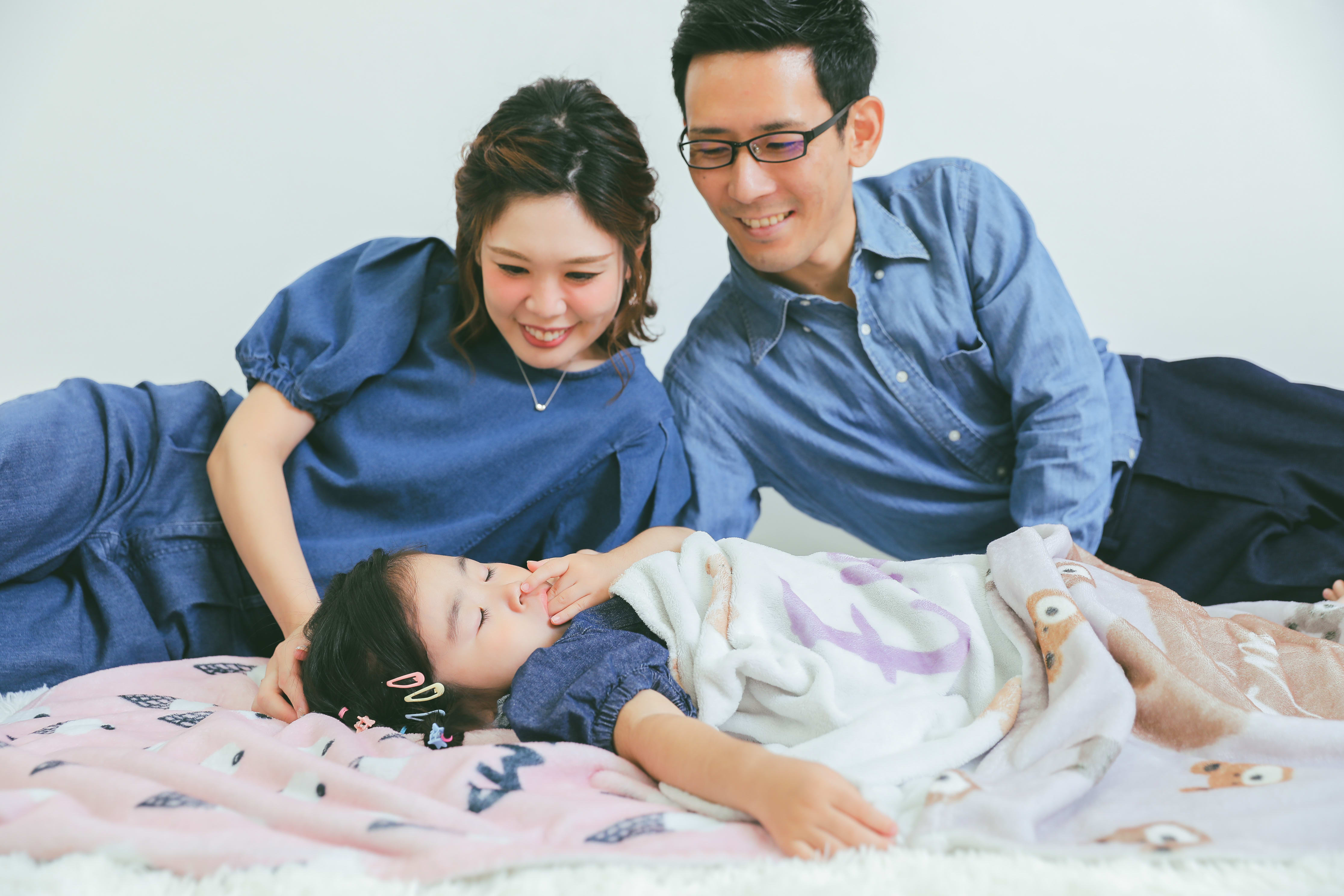 七五三前撮り　３歳女の子　家族写真