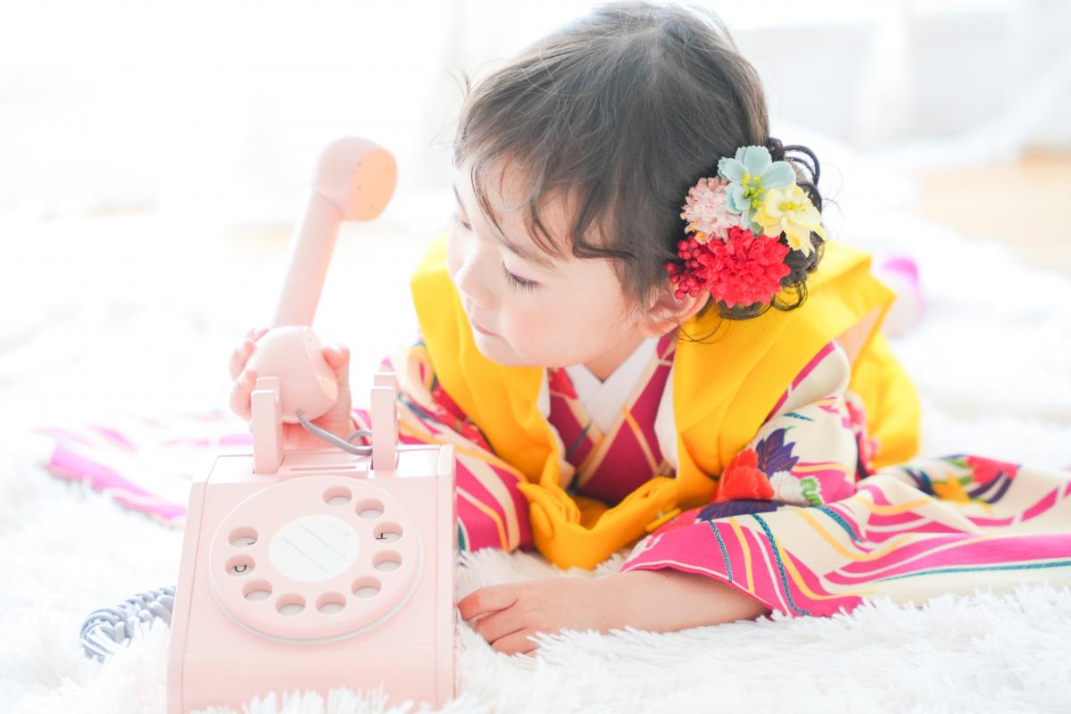 七五三　記念写真　3才女の子　キッズフォトハウス　HAPISTA