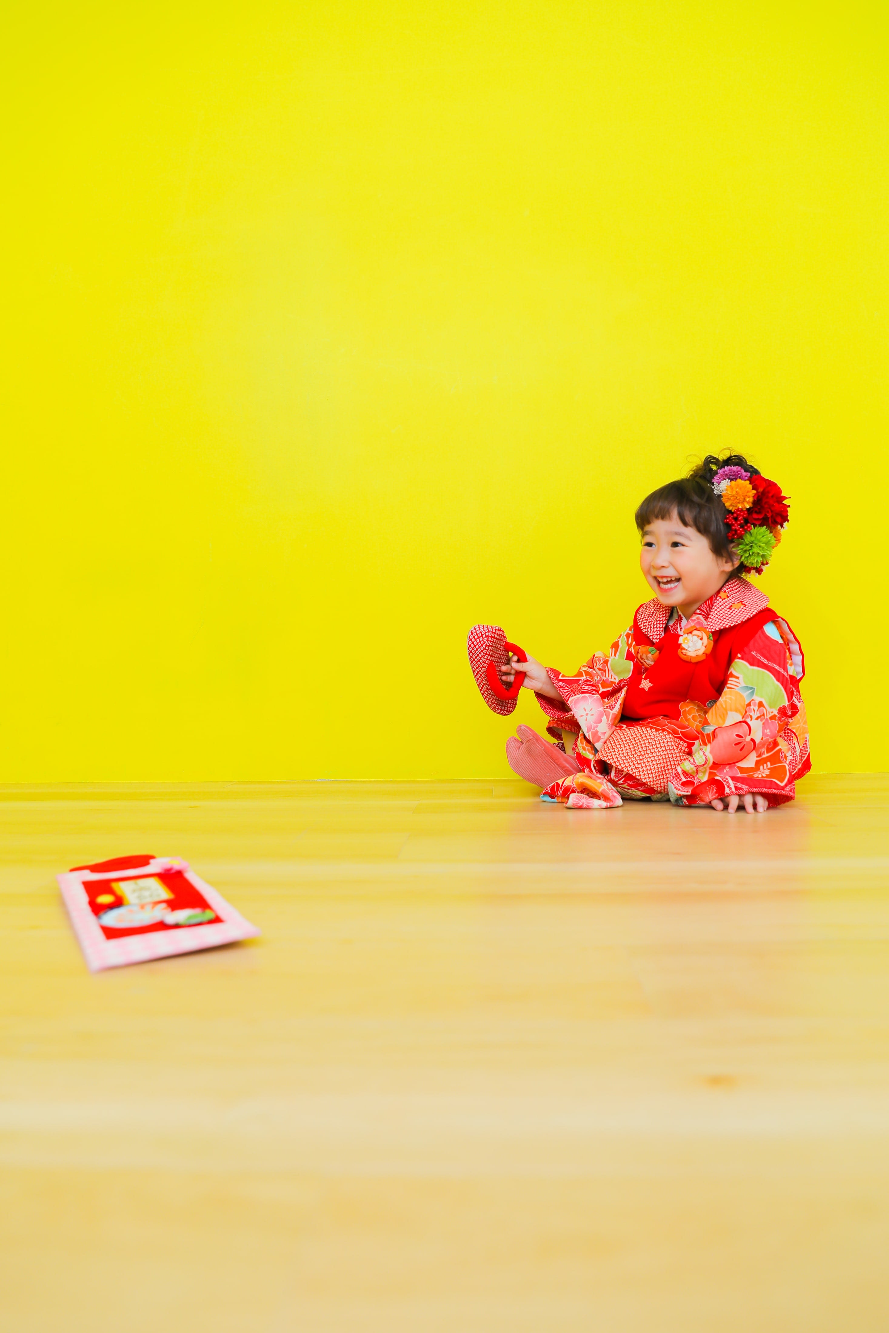 七五三前撮り　家族写真　３歳女の子