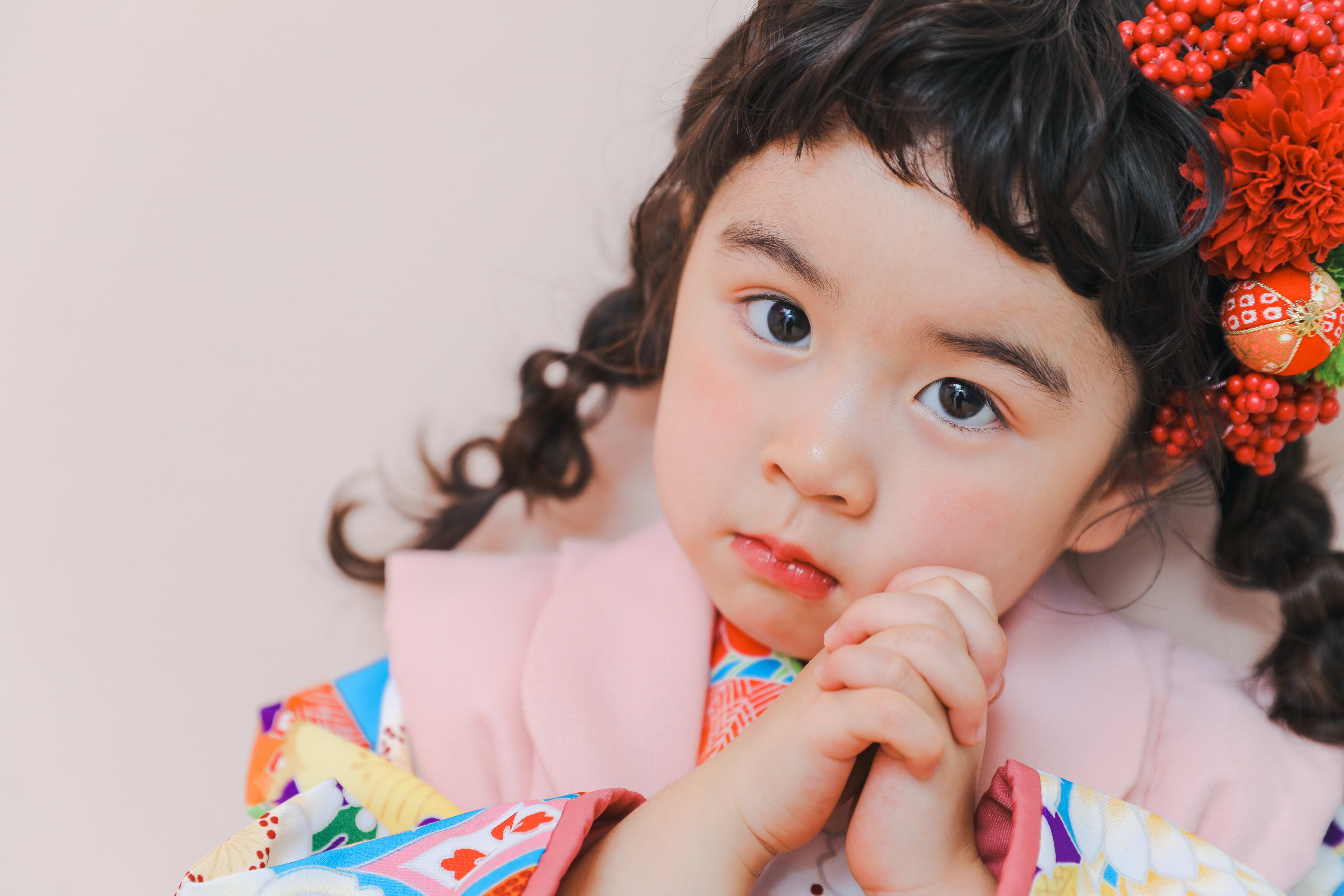 七五三　記念写真　3才女の子　キッズフォトハウス　HAPISTA