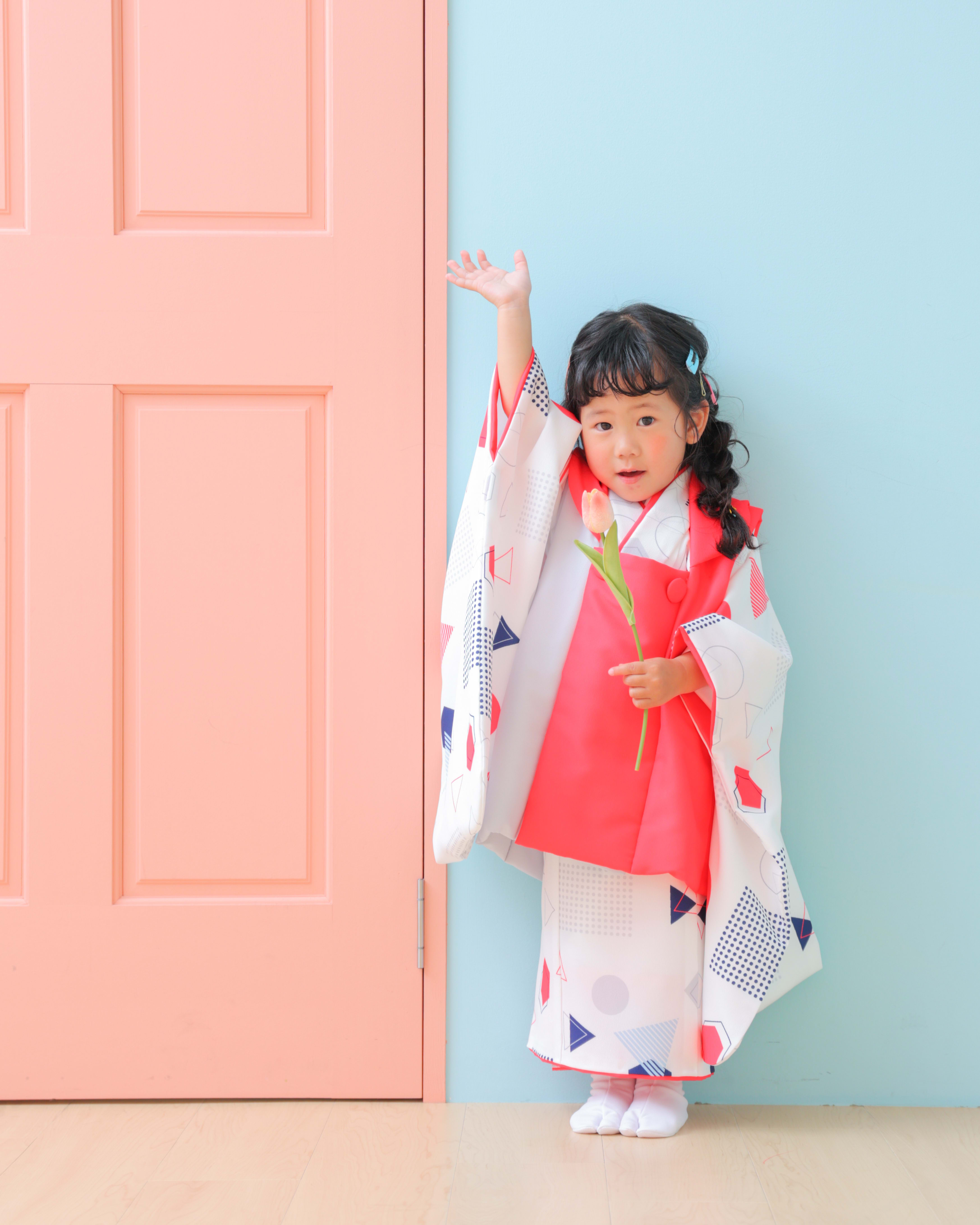 七五三　七五三撮影　753　753撮影　3歳女の子　キッズフォトスタジオ　大阪フォトスタジオ