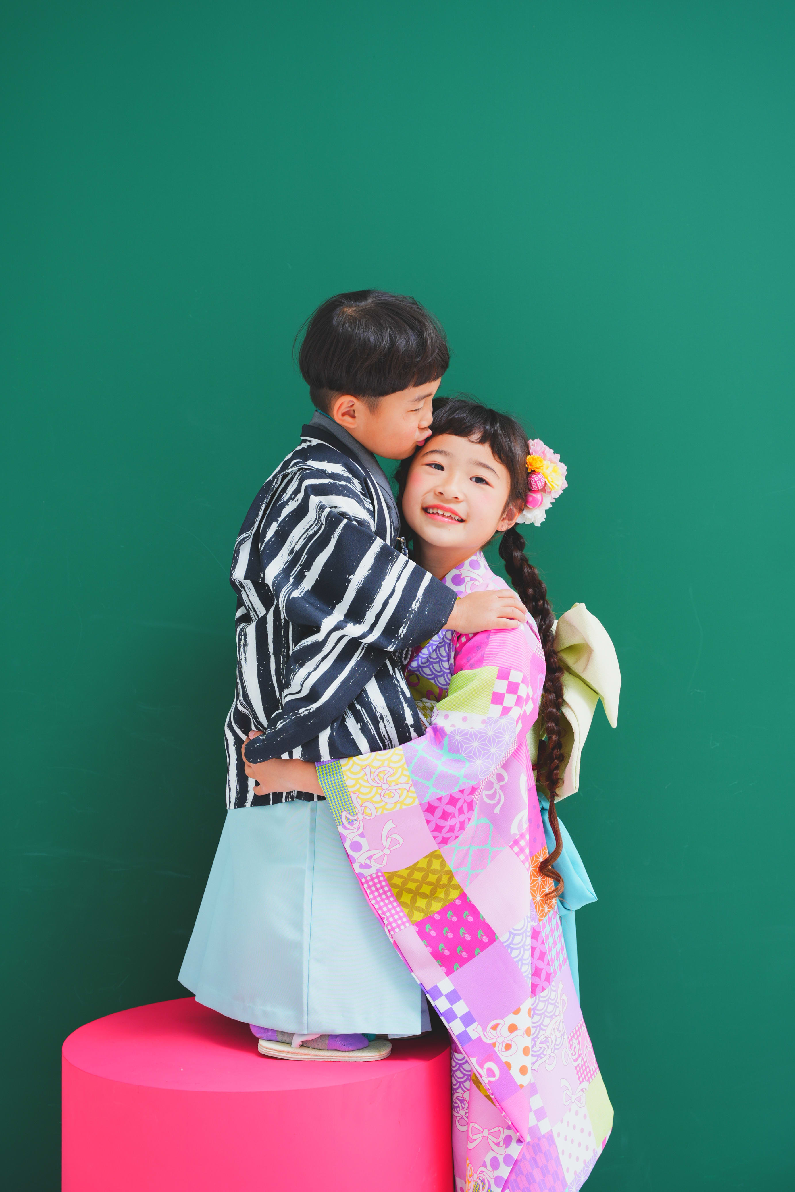 七五三　七五三撮影　753 753撮影　7歳女の子　3歳男の子　男の子着物　女の子着物　キッズフォトスタジオ　フォトスタジオ　大阪フォトスタジオ　堺市フォトスタジオ　兄弟　兄弟撮影　