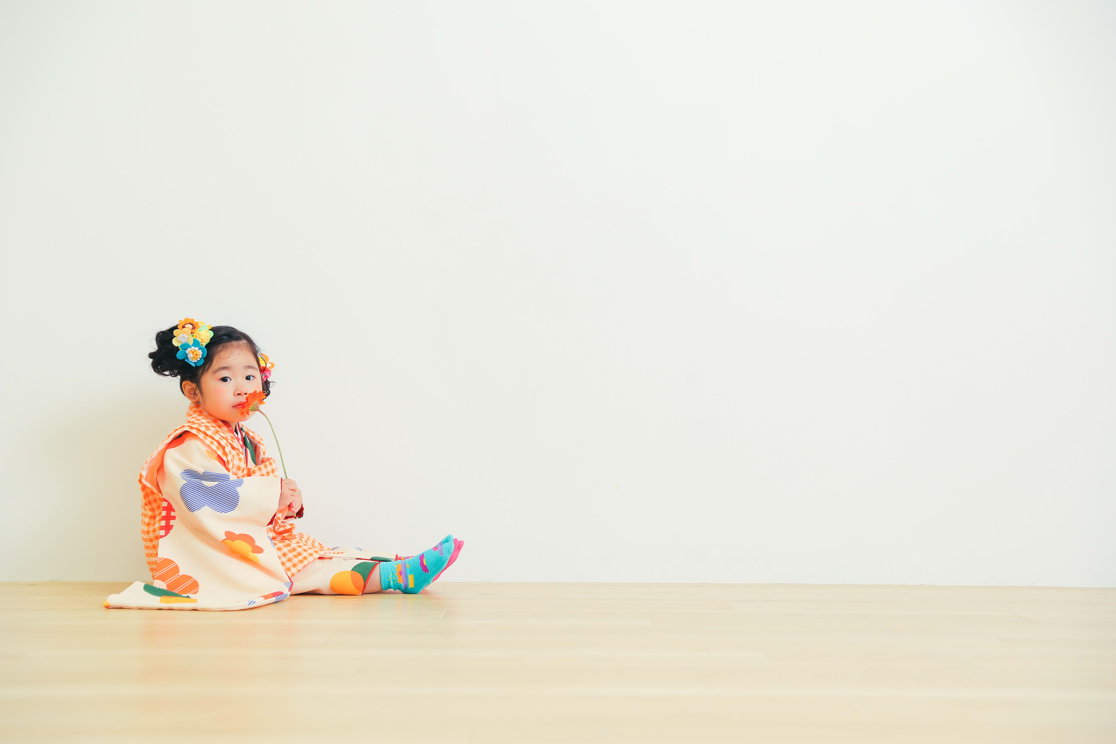 七五三前撮り　家族写真　３歳女の子