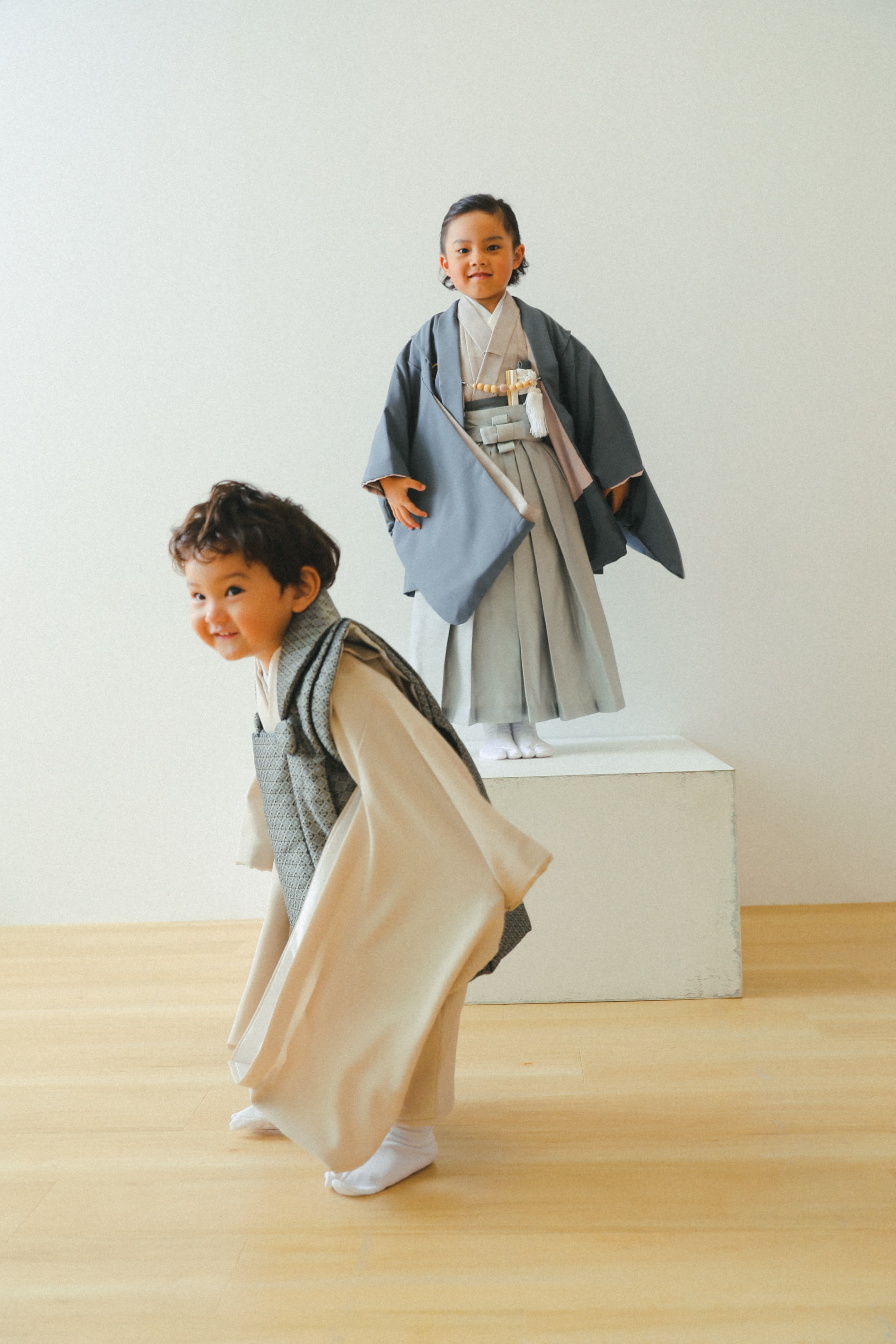 七五三前撮り　兄弟　世田谷区　キッズヘアメイク ３歳男の子　5歳男の子