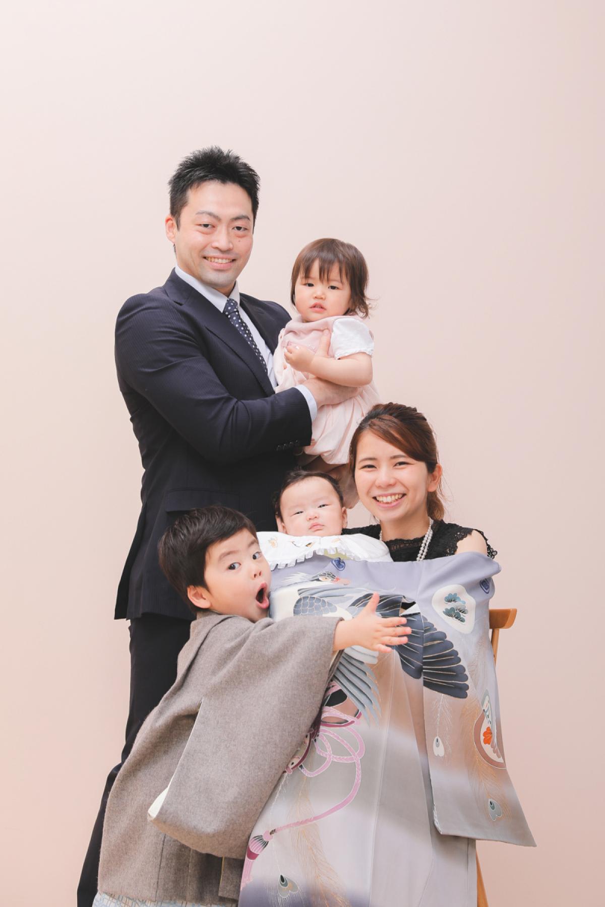 お宮参り　ベビーフォト　ファミリー　家族写真　記念写真　赤ちゃん　キッズ写真　ハピスタ