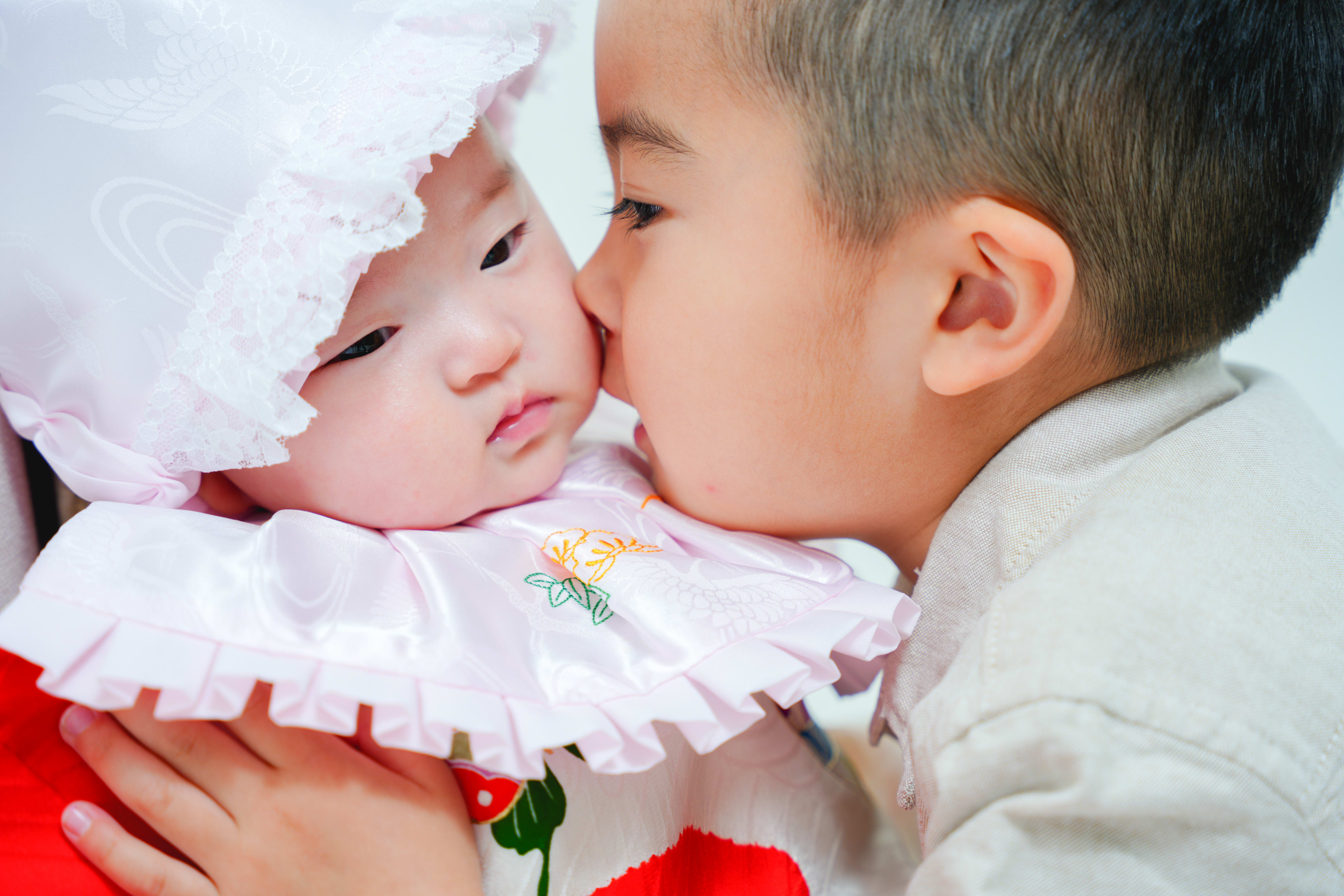 お宮参り　ベビー　ベビーフォト　お宮参り撮影　産着　キッズフォトスタジオ　フォトスタジオ　大阪フォトスタジオ　堺市フォトスタジオ　兄弟撮影