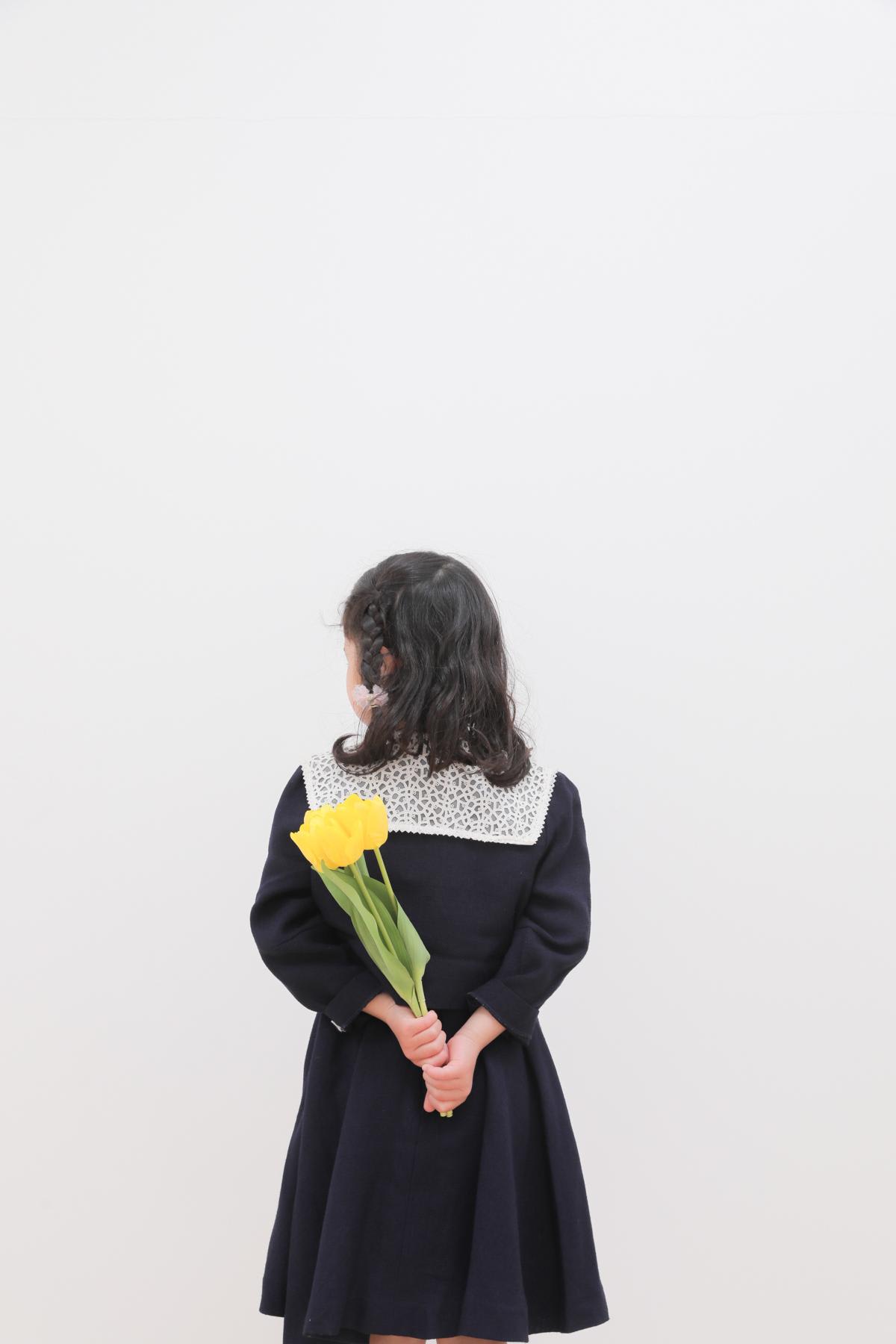 入学　入園　撮影　女の子　お花　ワンピース　カラフル　キッズフォトスタジオ　ハピスタ