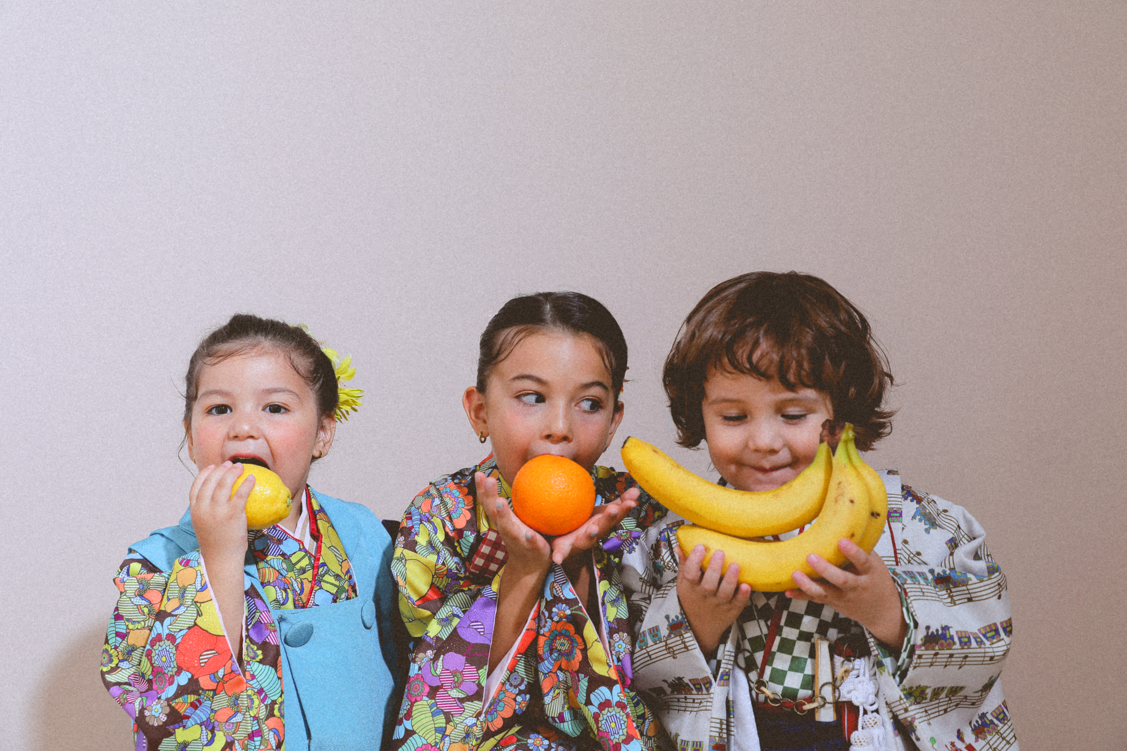 七五三前撮り　３兄弟　世田谷区　オリジナル着物　キッズヘアメイク