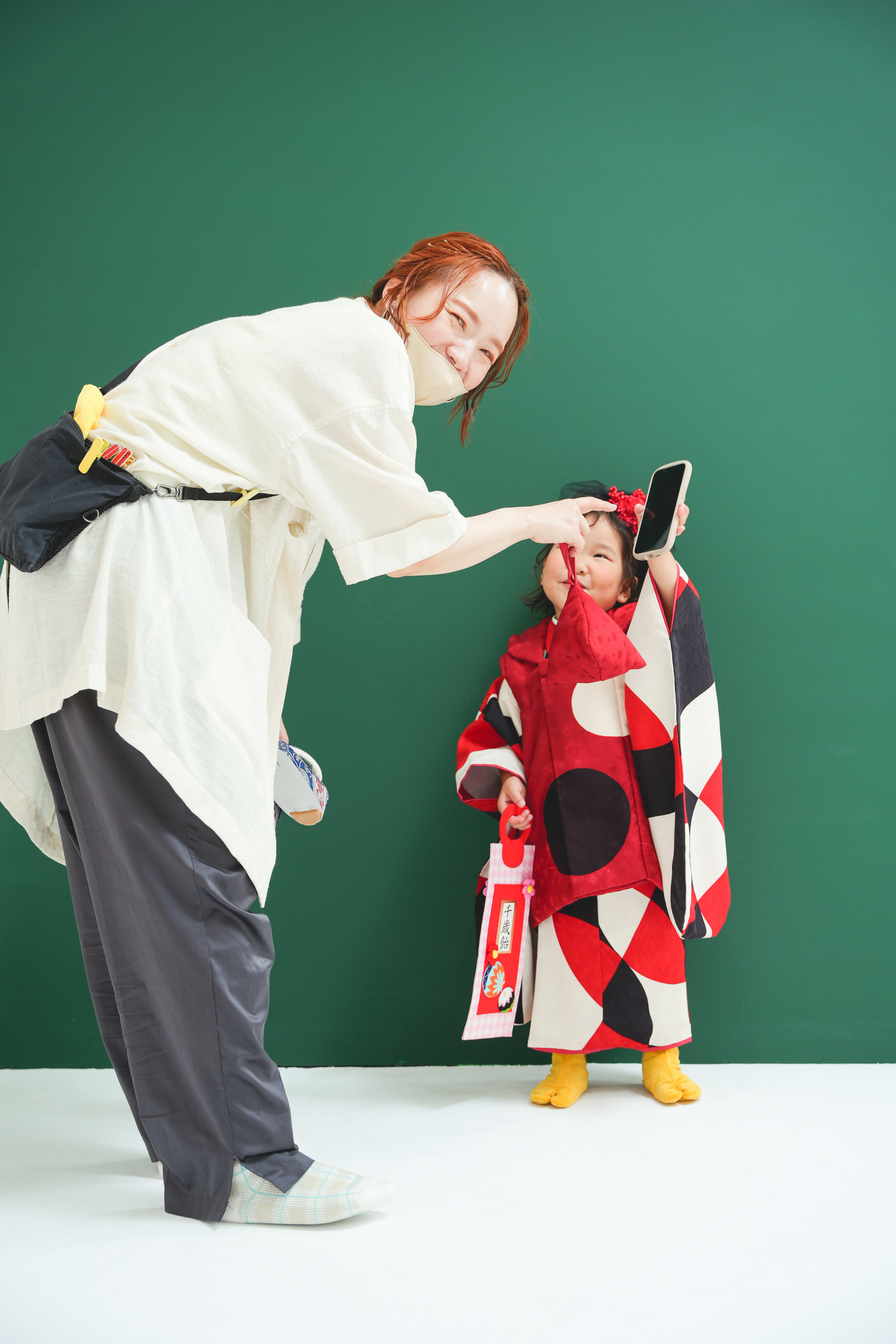 七五三前撮り　兄妹　写真スタジオ　なかもず