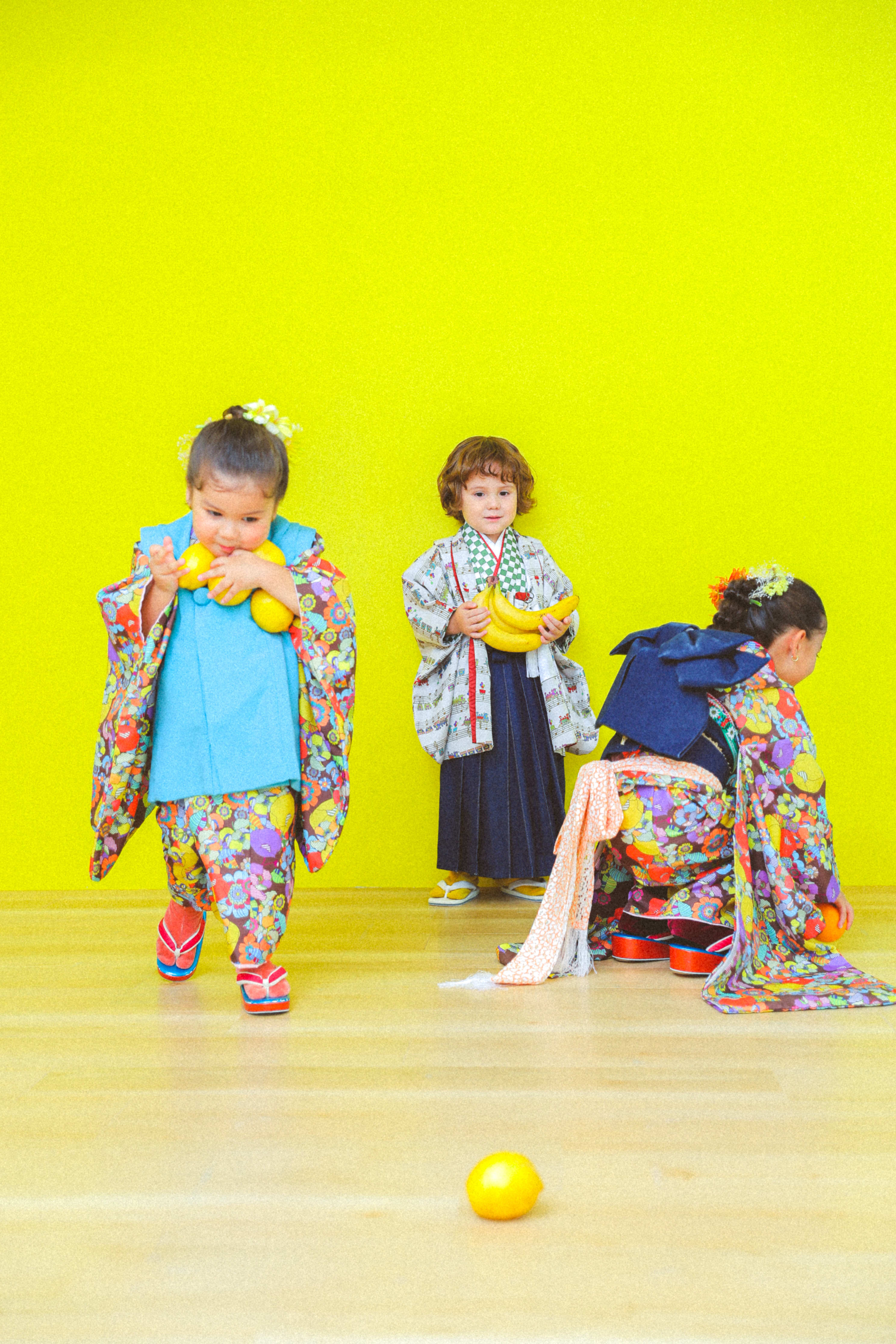 七五三前撮り　３兄弟　世田谷区　オリジナル着物　キッズヘアメイク