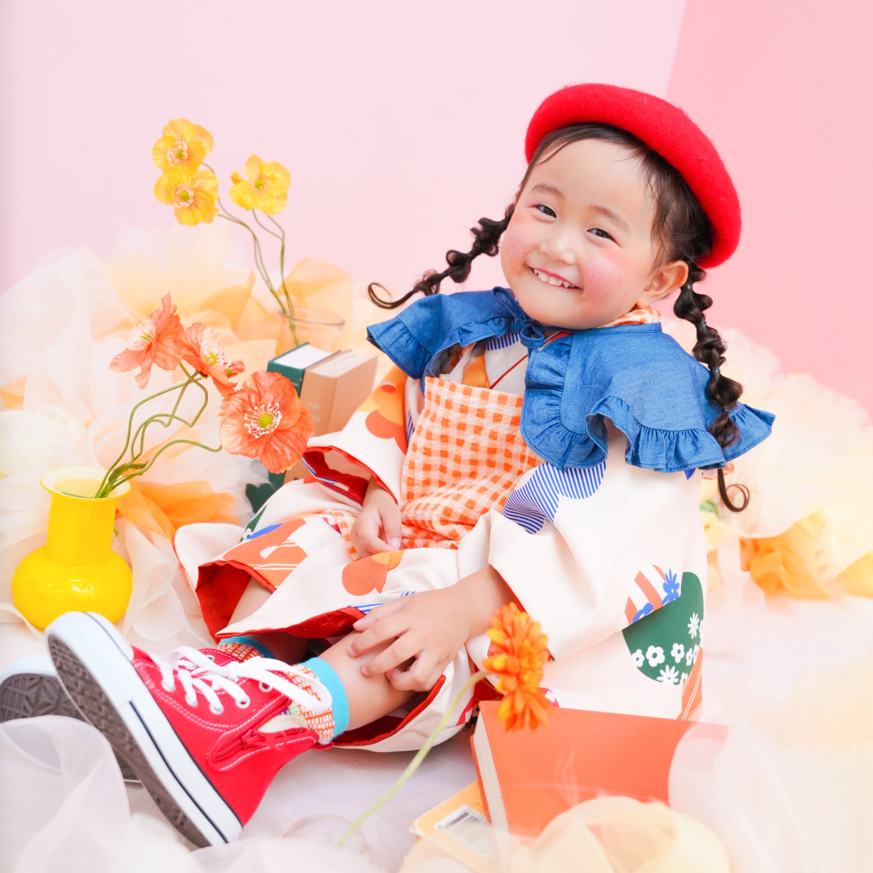 七五三　3歳　女の子　着物