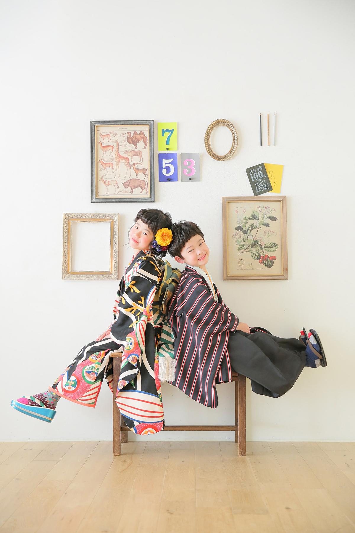 七五三　記念写真　男の子　女の子　キッズフォトハウス　HAPISTA