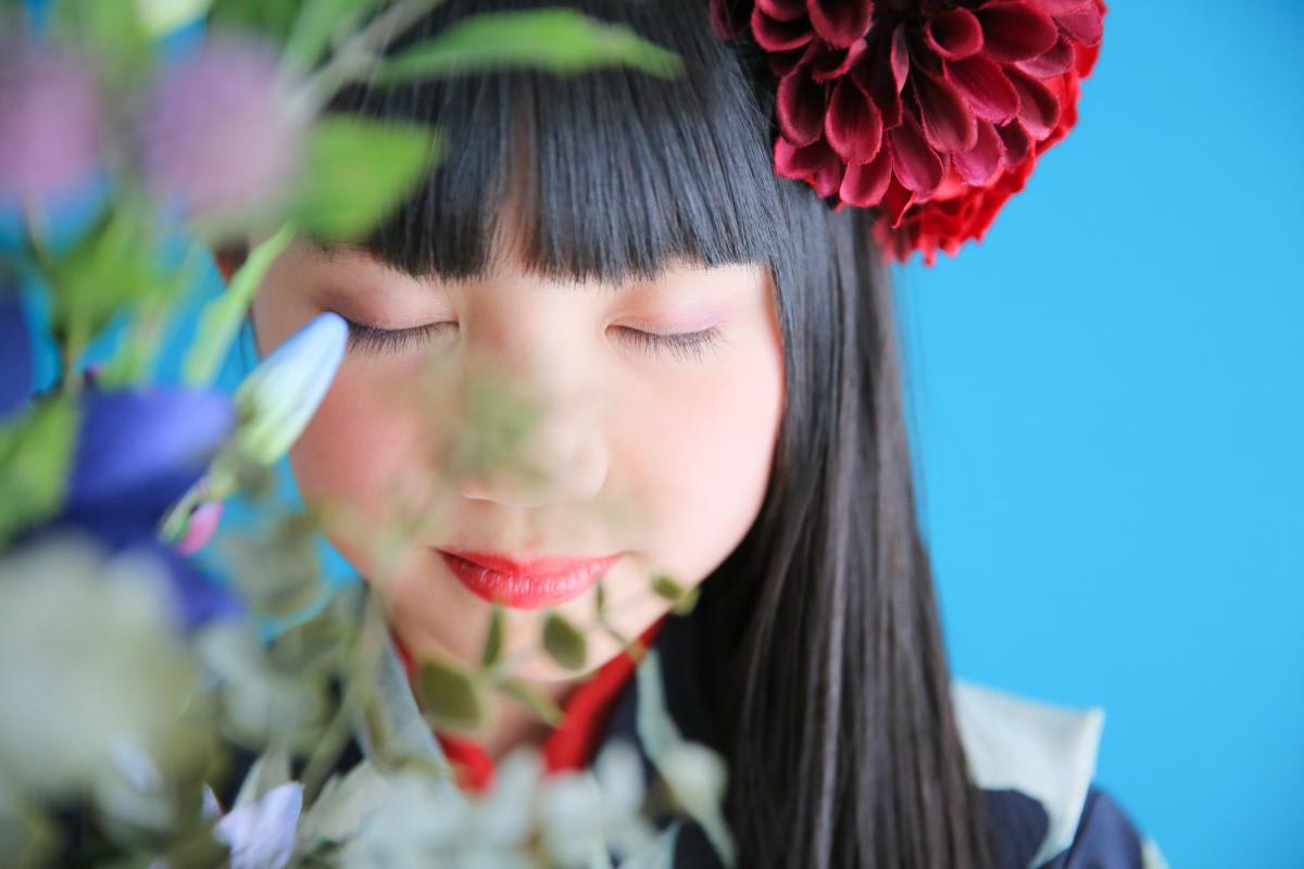 七五三　記念写真　女の子　お花　キッズフォトハウス　HAPISTA