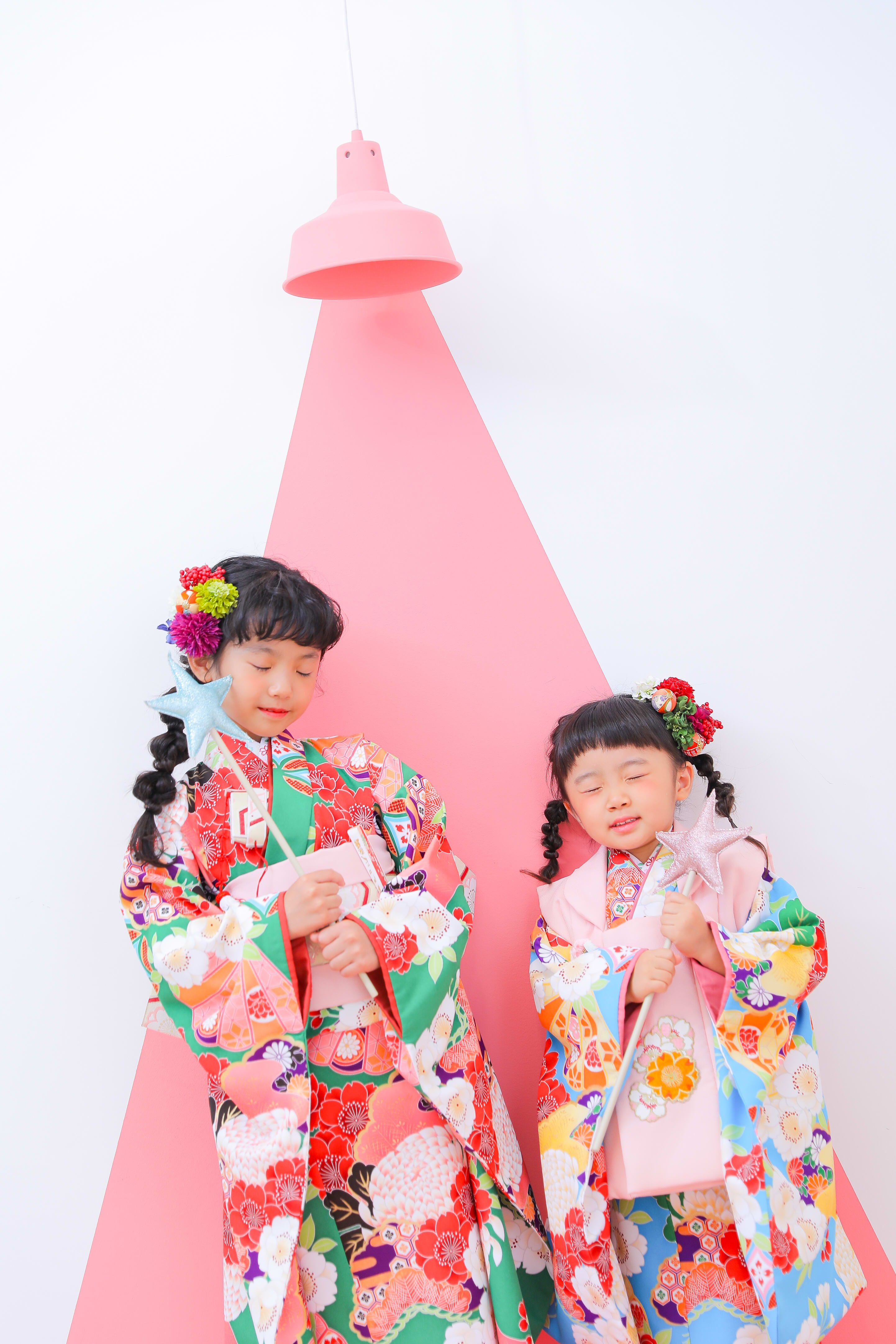 七五三　姉妹　7歳　3歳