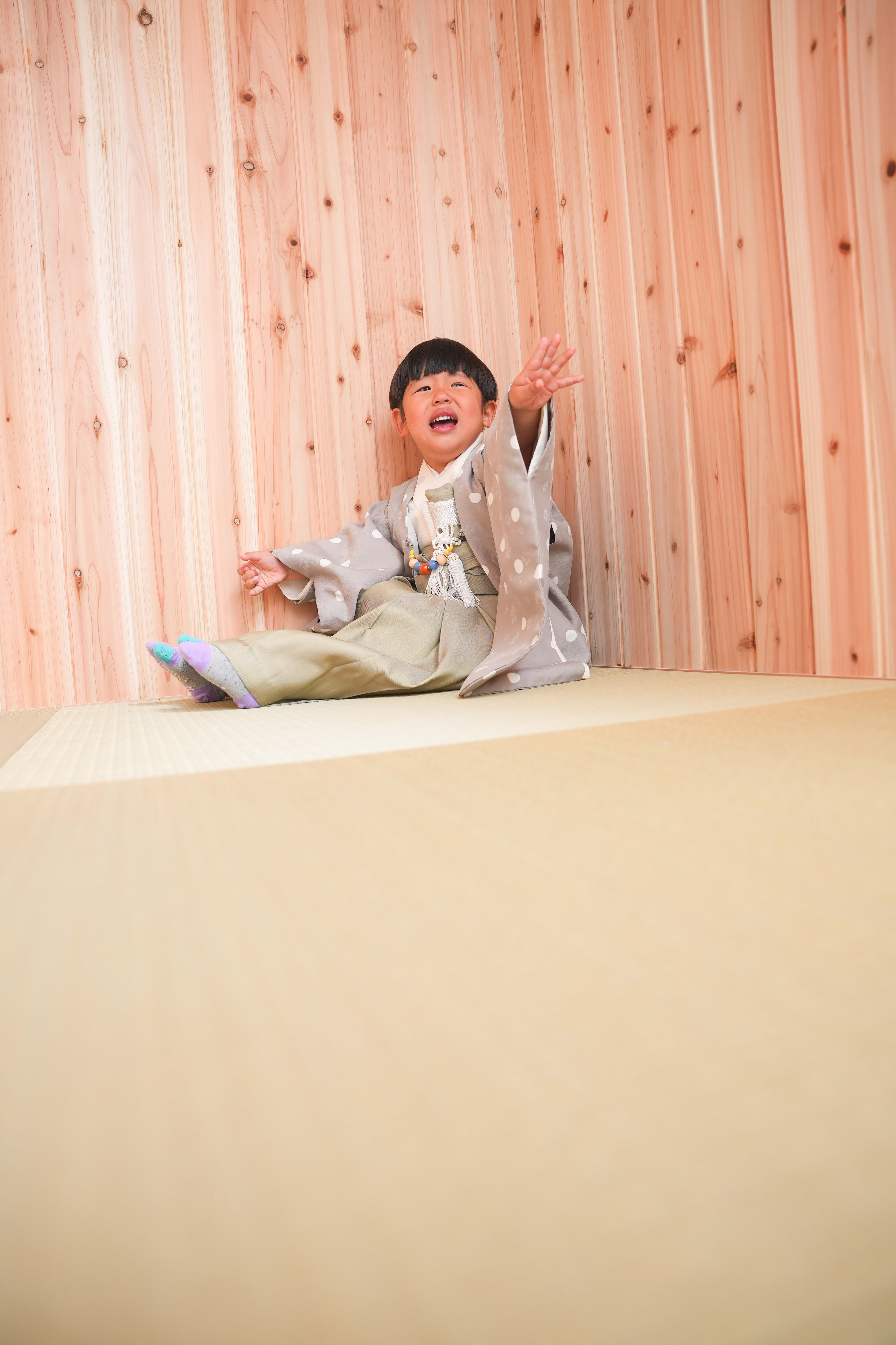 七五三　七五三撮影　753撮影　753 3歳男の子　男の子着物　オリジナル着物　キッズフォトスタジオ　フォトスタジオ　大阪フォトスタジオ　堺市フォトスタジオ　和室撮影　和室スタジオ