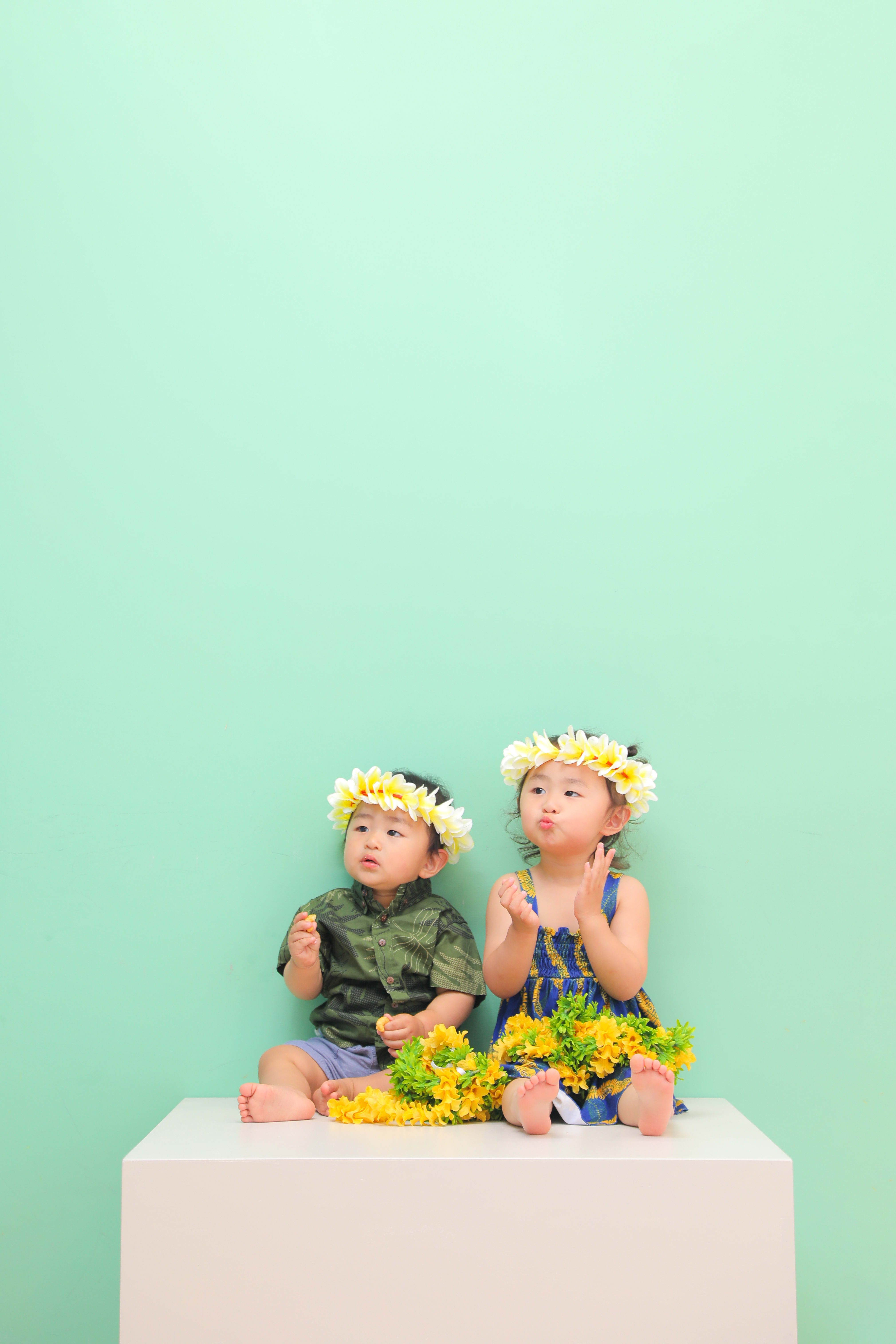1歳男の子　1歳誕生日　兄弟写真