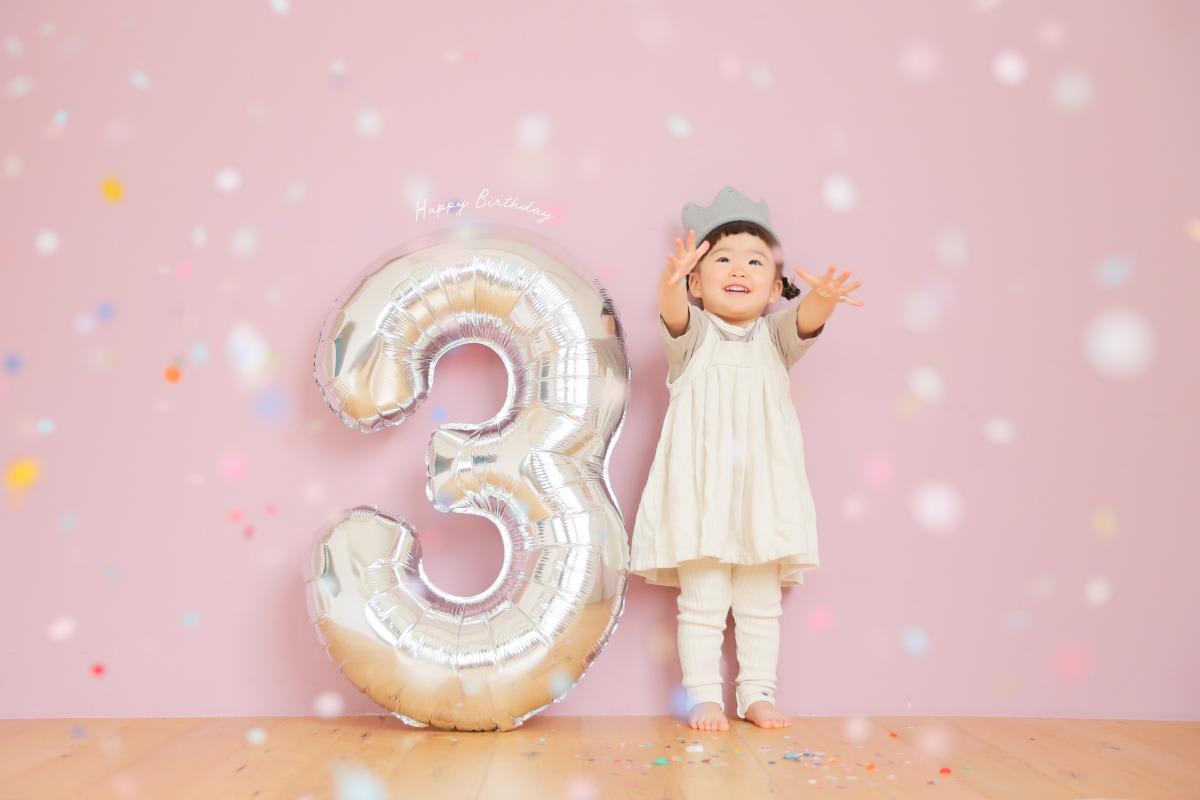 バースデー　お誕生日　3才　女の子　キッズ写真　HAPISTA
