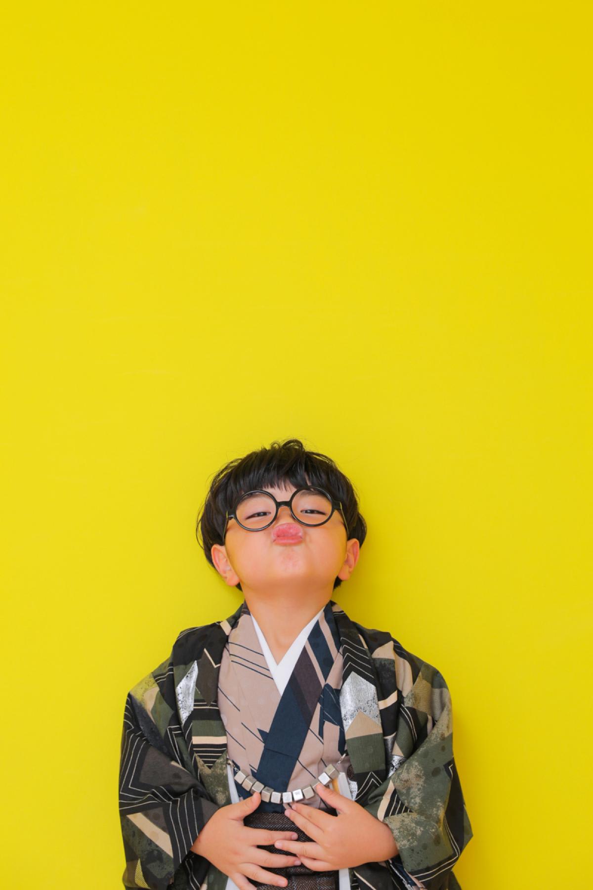 七五三　男の子　カラフル　キッズ写真 　ハピスタ