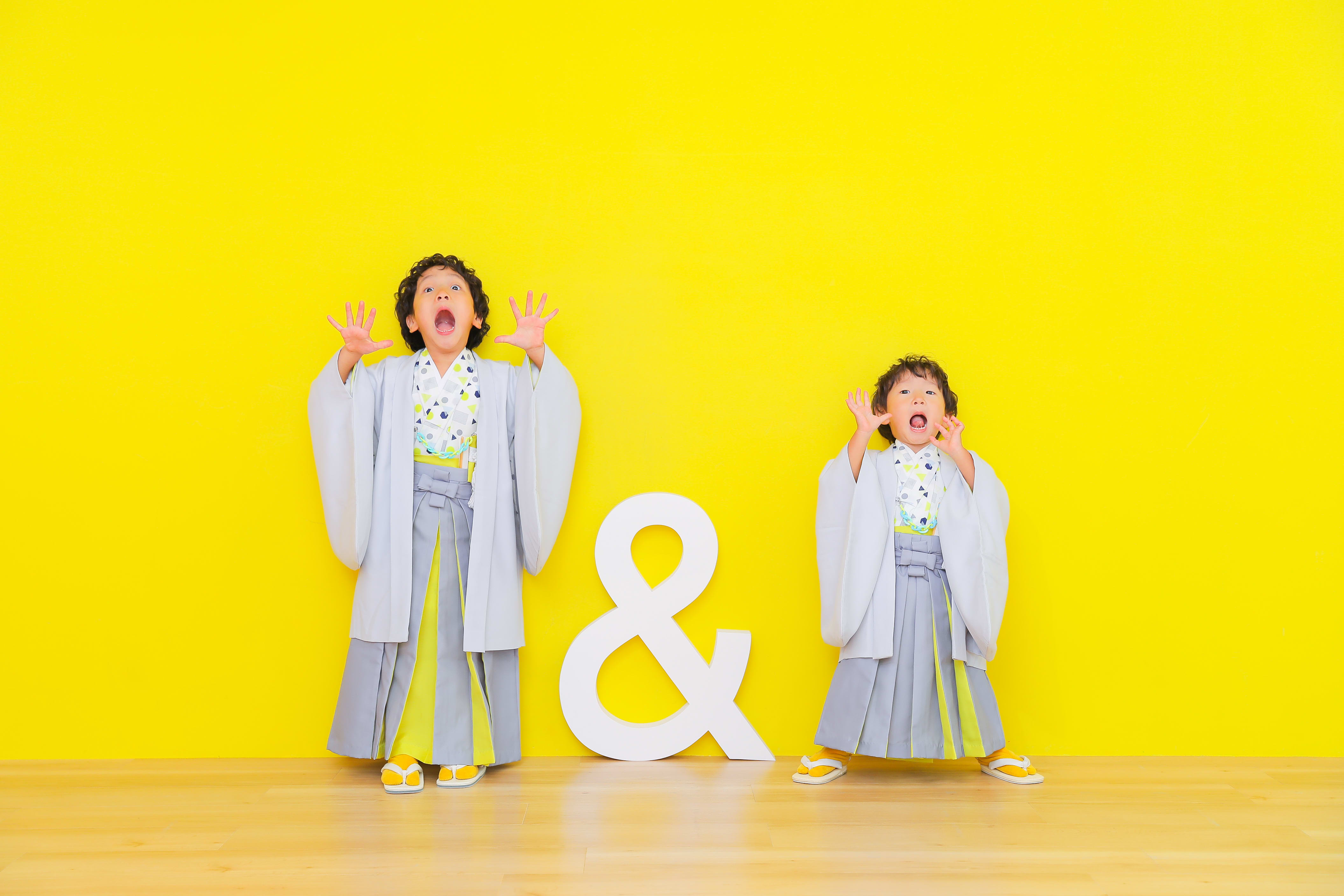 七五三　兄弟　5歳　3歳