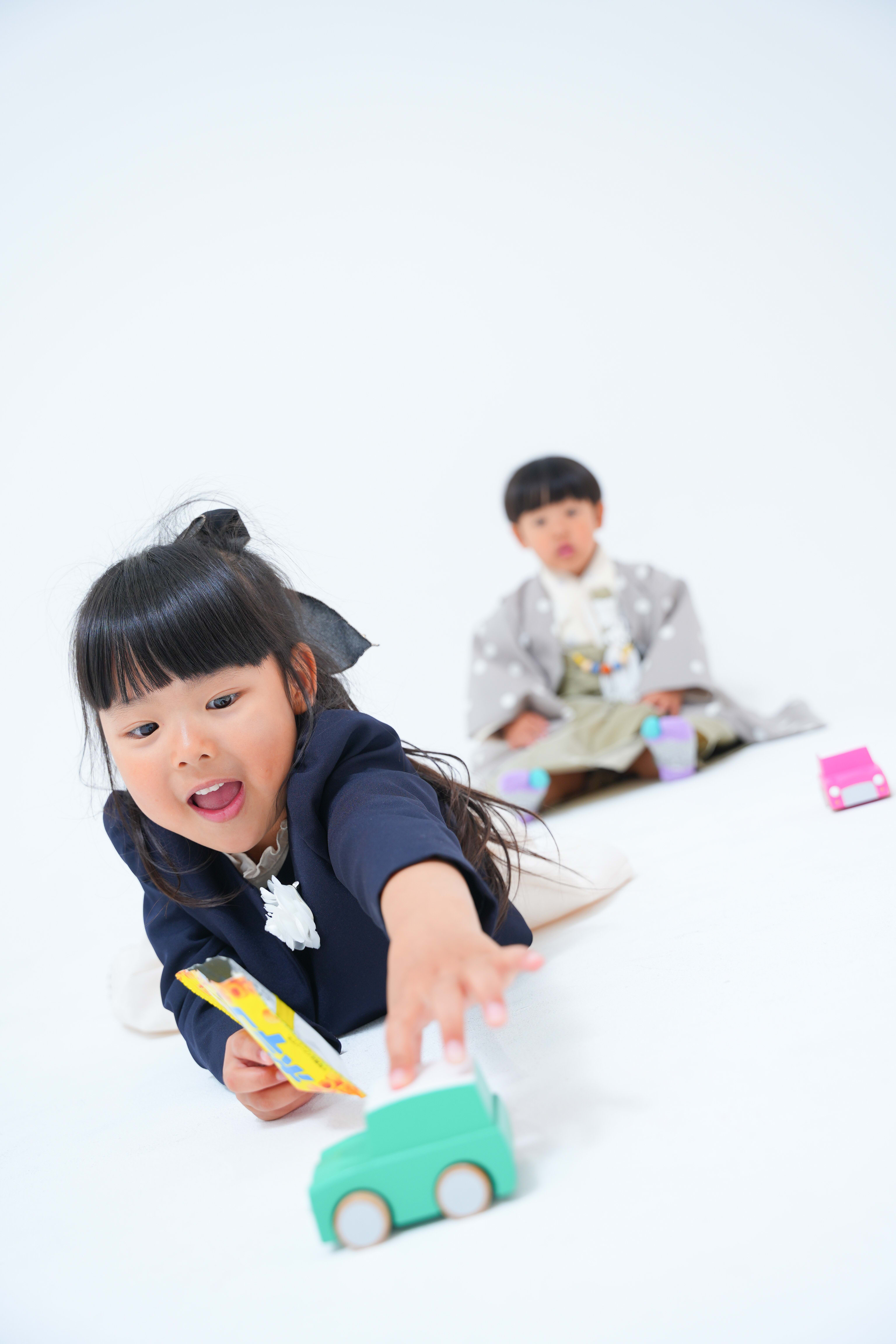 七五三　七五三撮影　753撮影　753 3歳男の子　男の子着物　オリジナル着物　キッズフォトスタジオ　フォトスタジオ　大阪フォトスタジオ　堺市フォトスタジオ　姉弟　姉弟撮影