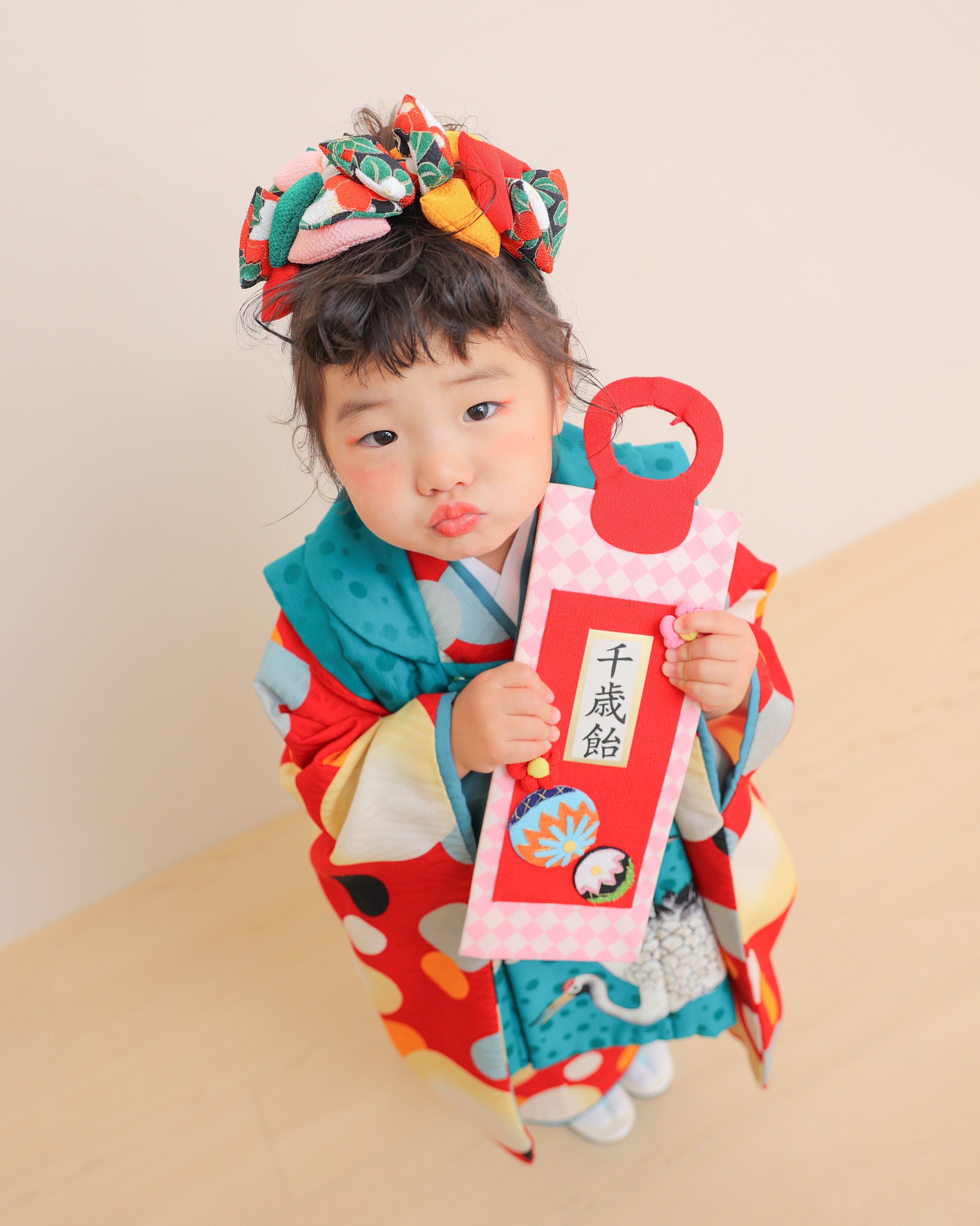七五三　七五三撮影　753　753撮影　3歳女の子　キッズフォトスタジオ　大阪フォトスタジオ