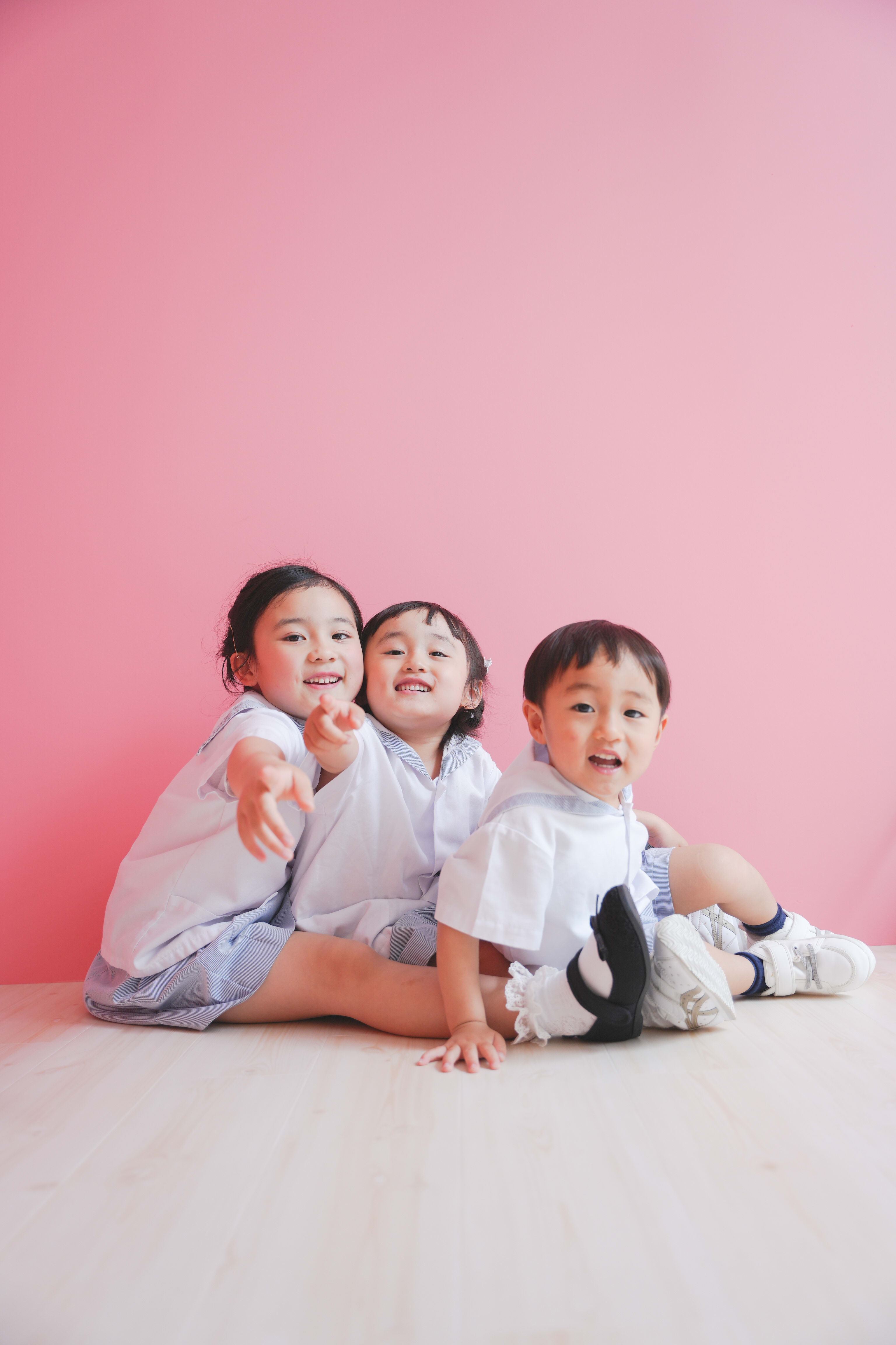 入学写真　入学フォト　キッズフォトスタジオ　大阪フォトスタジオ　堺市フォトスタジオ　入学記念　制服撮影　3兄弟　兄弟撮影