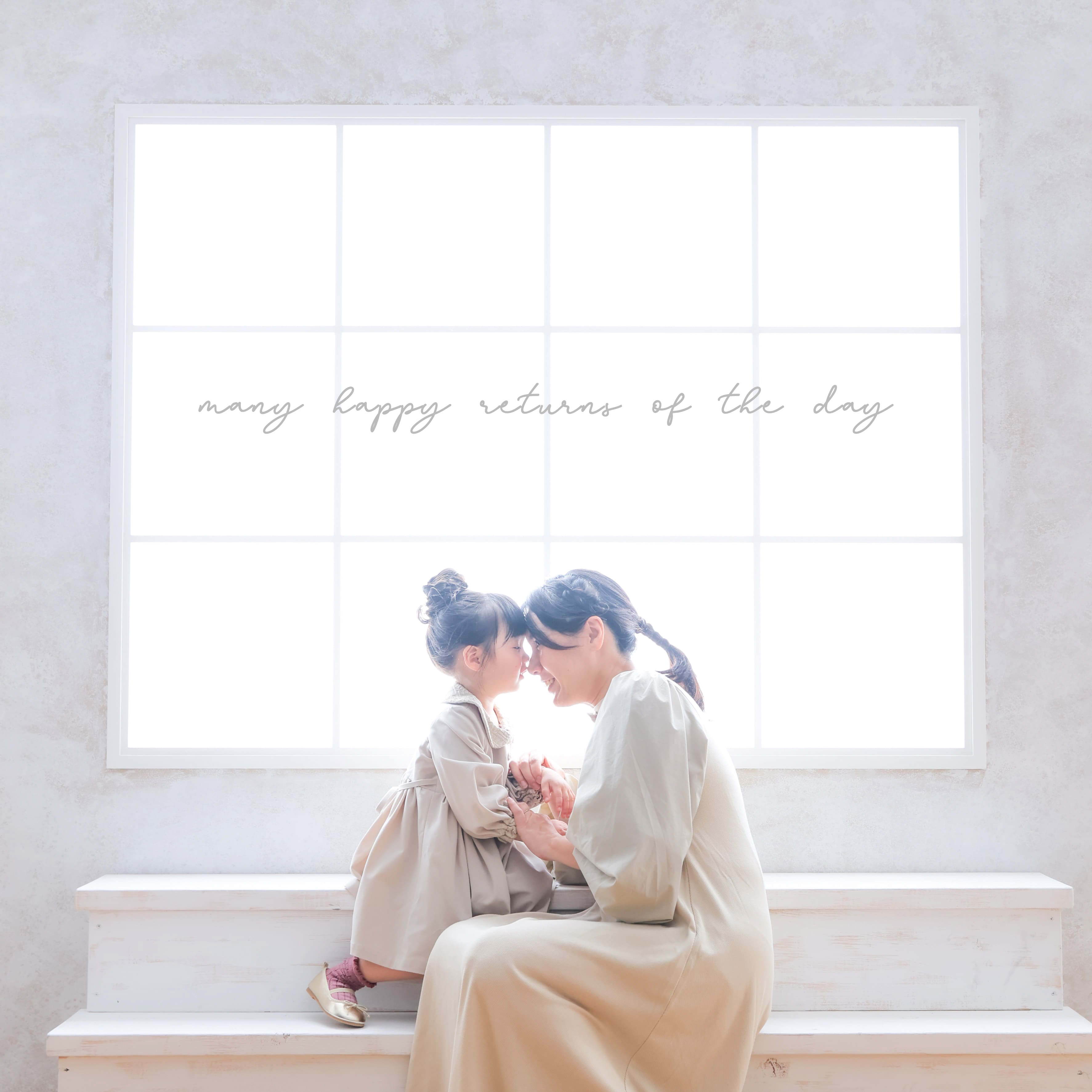 七五三　3歳　女の子　　ママ　お揃い　リンクコーデ