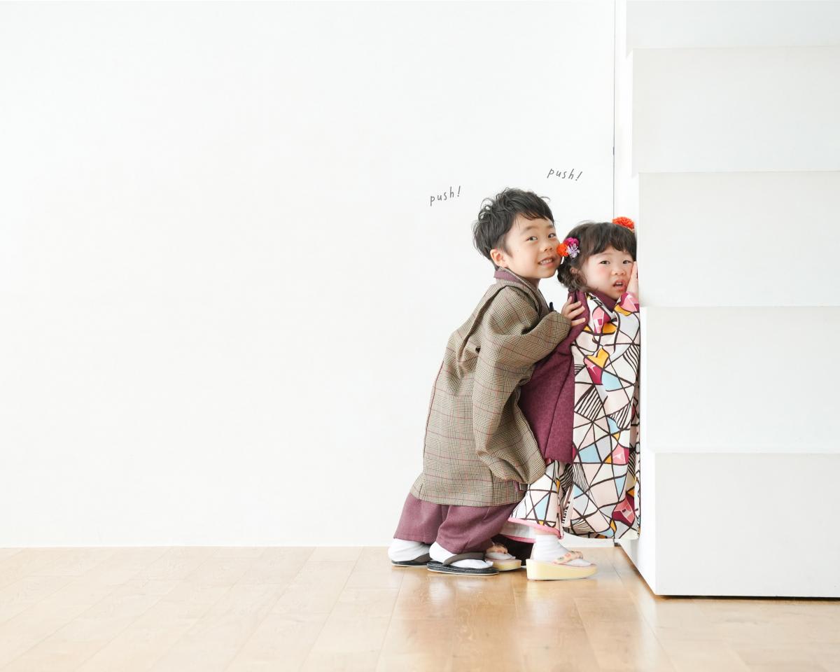 七五三　記念写真　兄妹フォト　キッズフォトハウス　HAPISTA