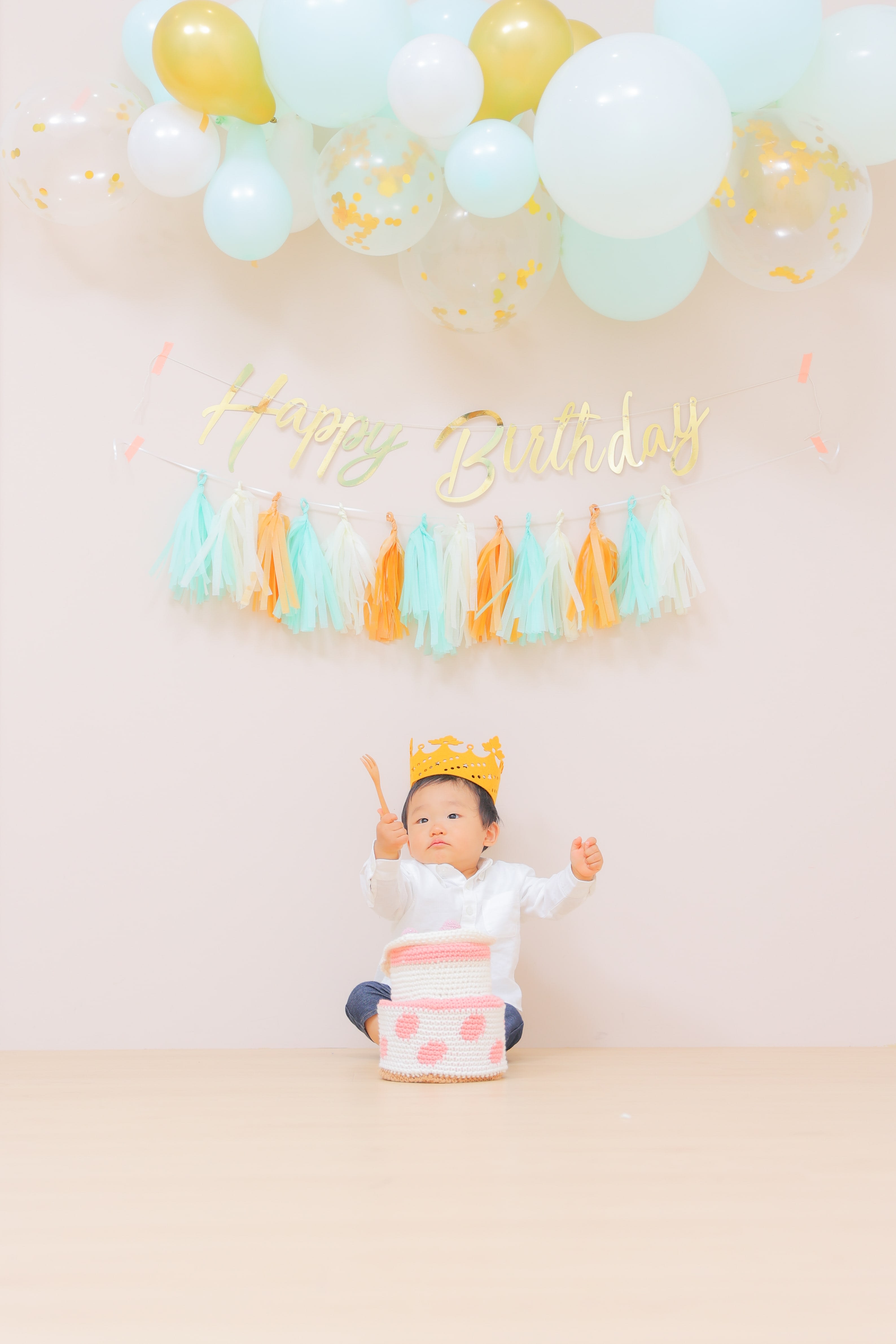 はじめてのお誕生日　バースデー　キッズ写真 　ハピスタ