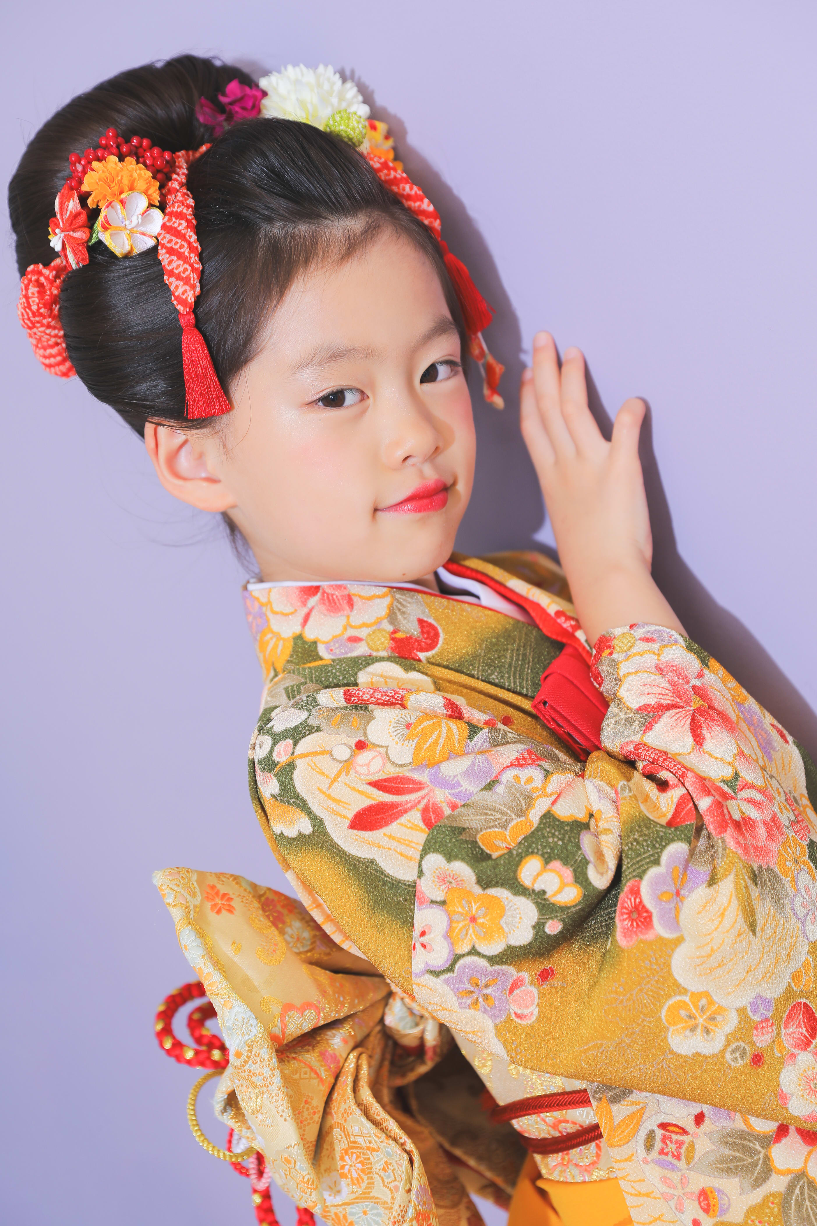 7歳　女の子　七五三　日本髪