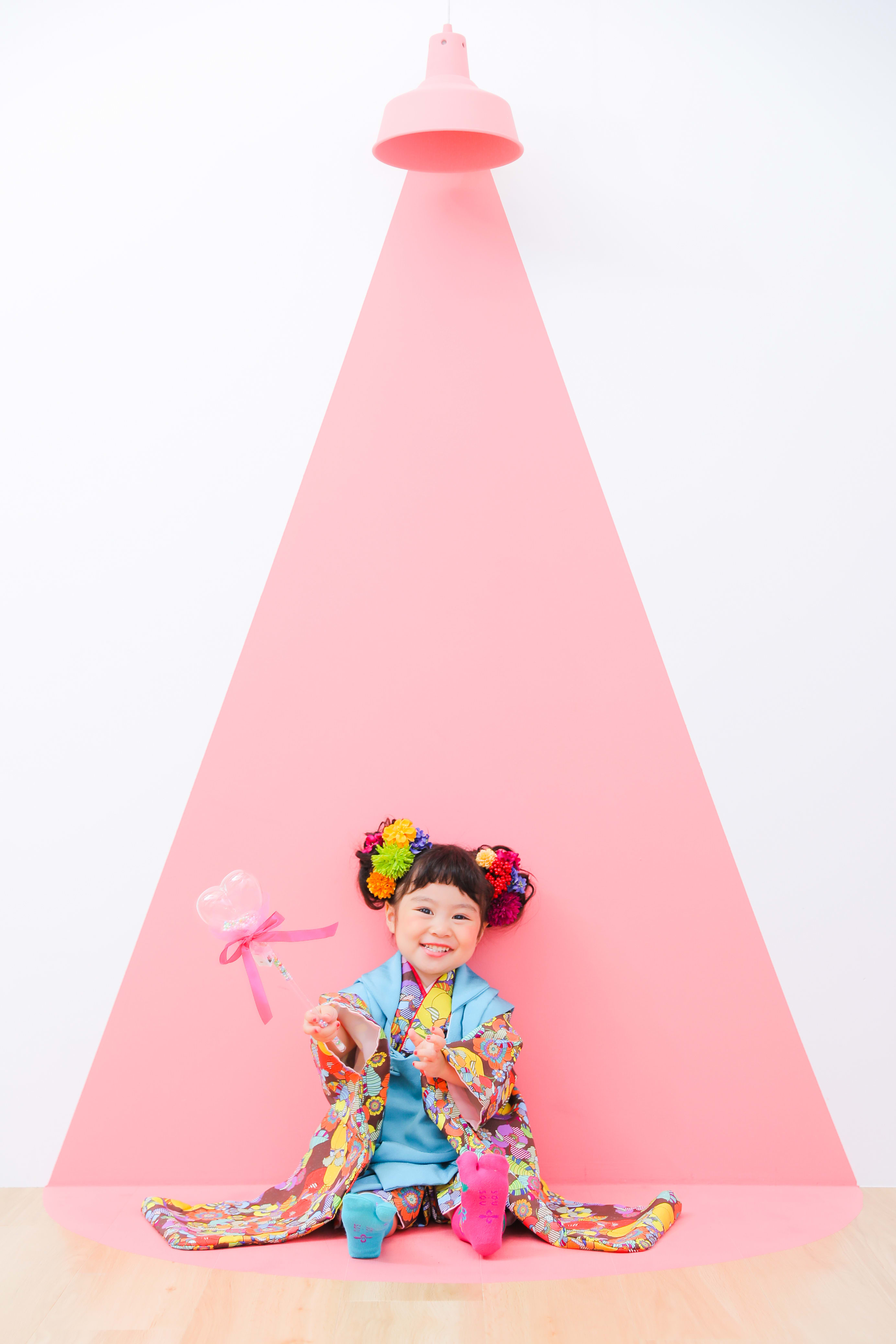 七五三撮影　七五三前撮り　３歳女の子　３歳七五三　オリジナル着物